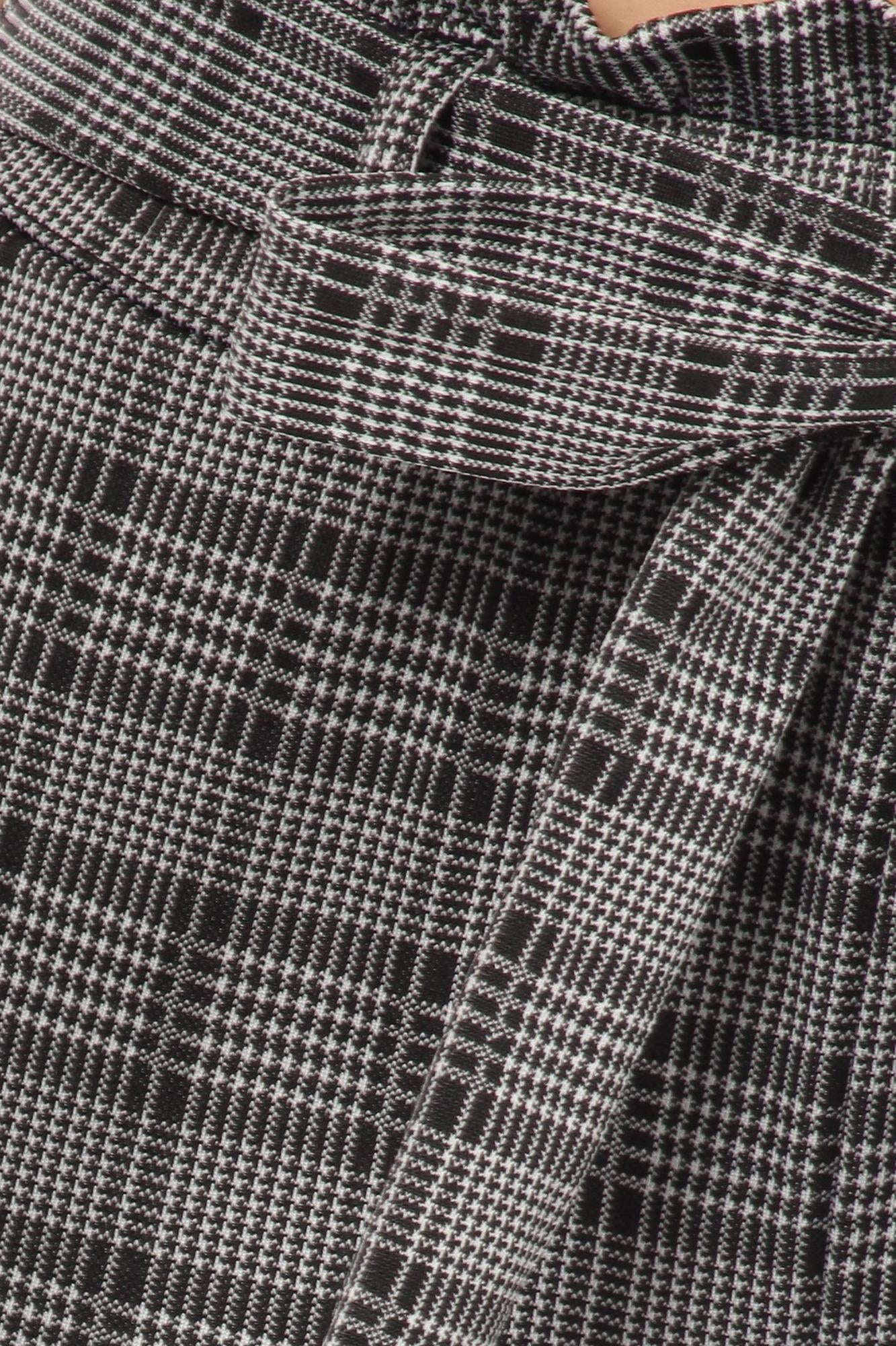 Glen Plaid High Waisted Paper Bag Tie Front Pants