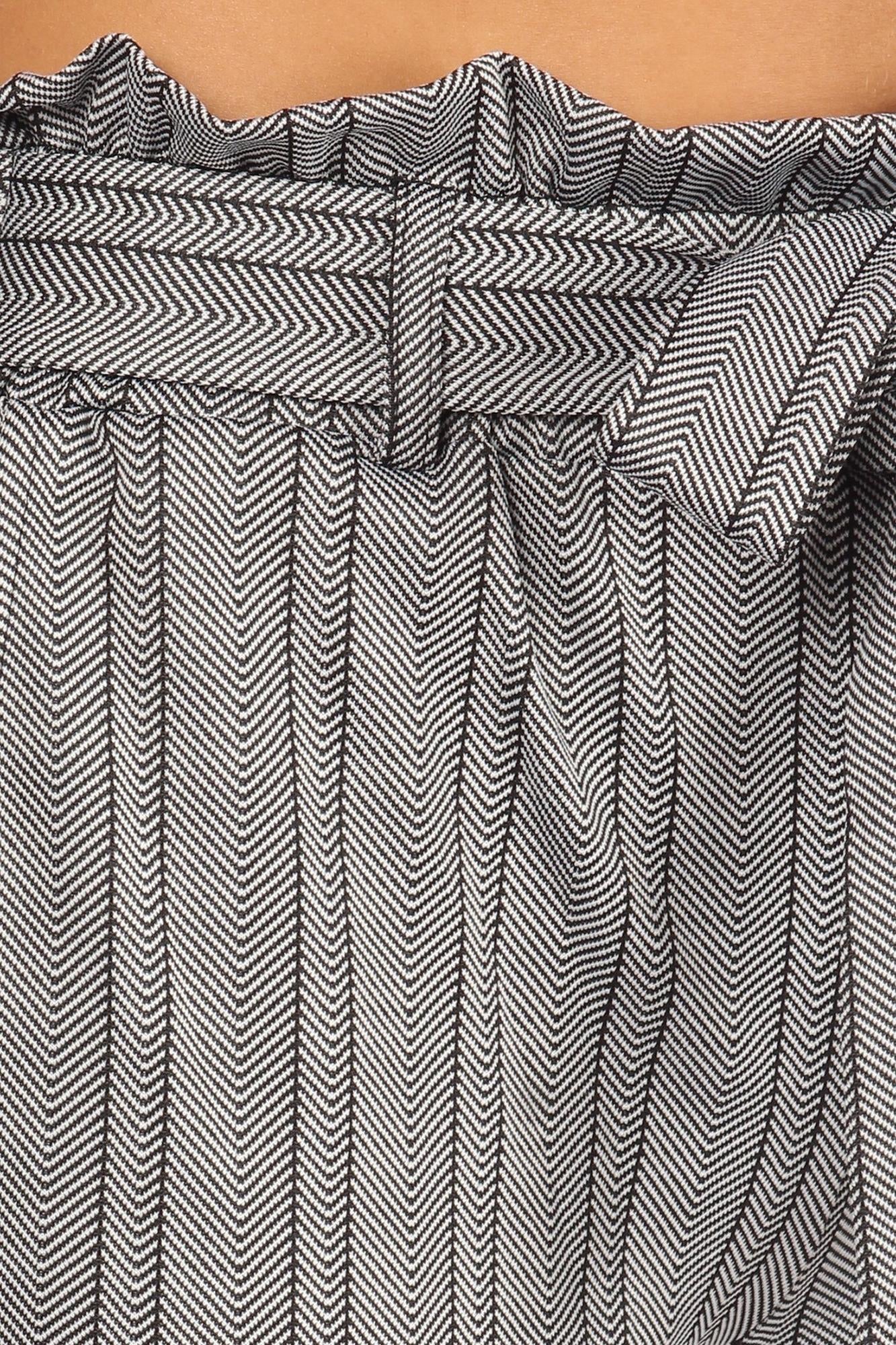 Striped Chevron High Waisted Paper Bag Tie Front Pants