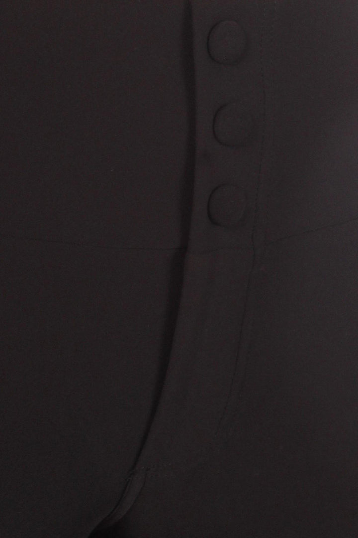 Black Button Front High Waisted Body Sculpting Treggings