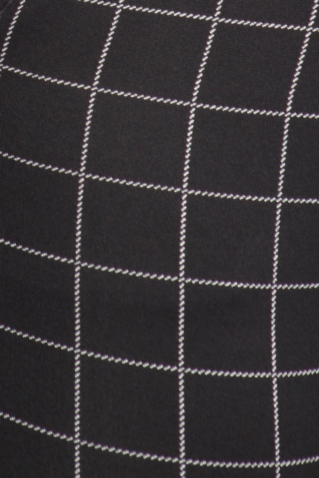 Black and White Grid Print High Waisted Body Sculpting Treggings with Pockets