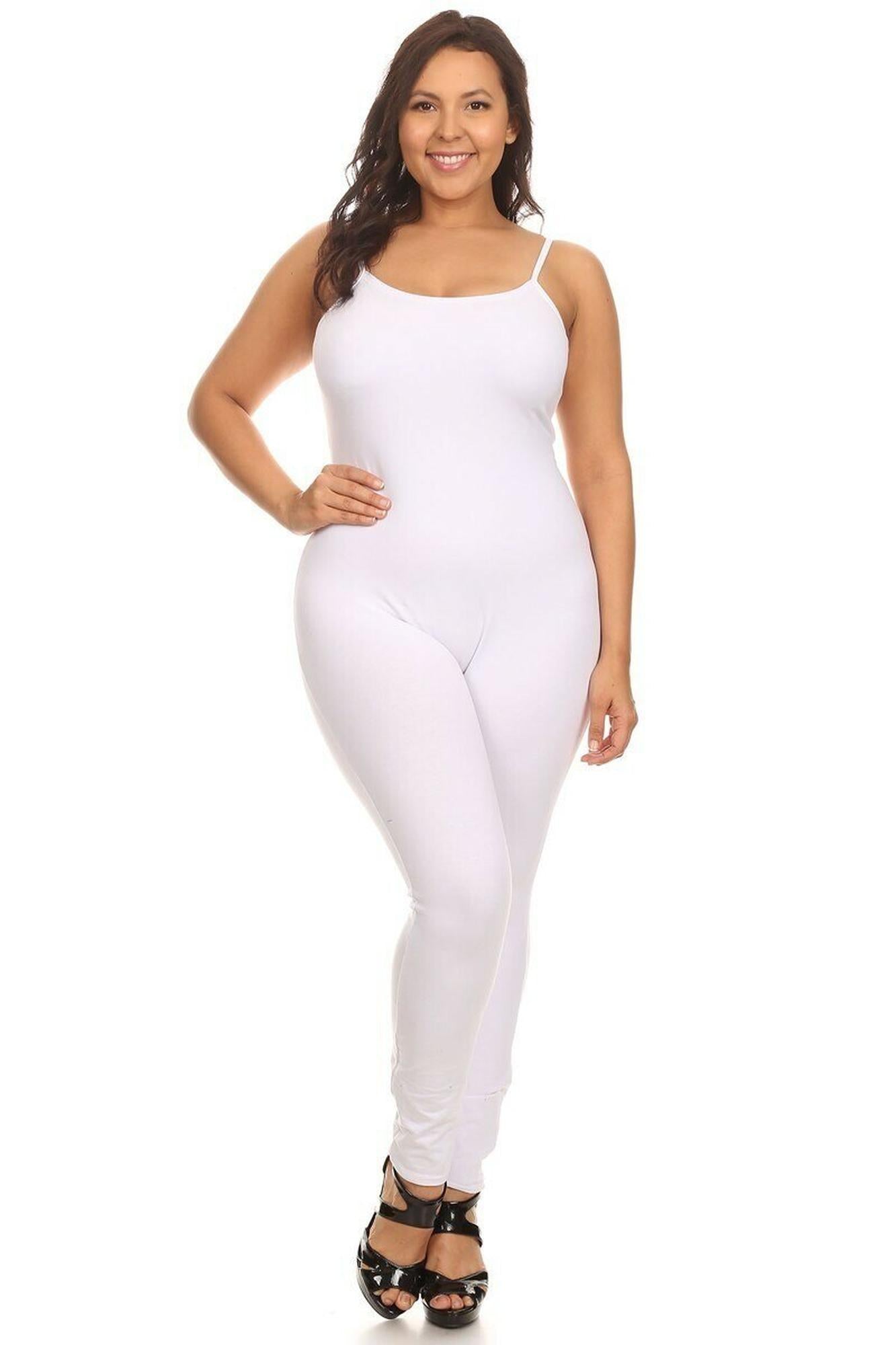 USA Spaghetti Strap Cotton Tank Jumpsuit - Plus Size - 1XL 2XL 3XL