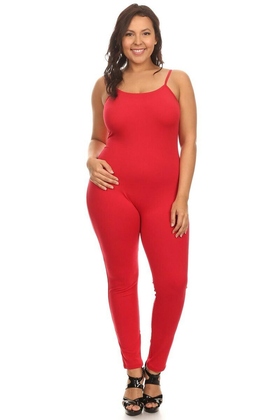 USA Spaghetti Strap Cotton Tank Jumpsuit - Plus Size - 1XL 2XL 3XL