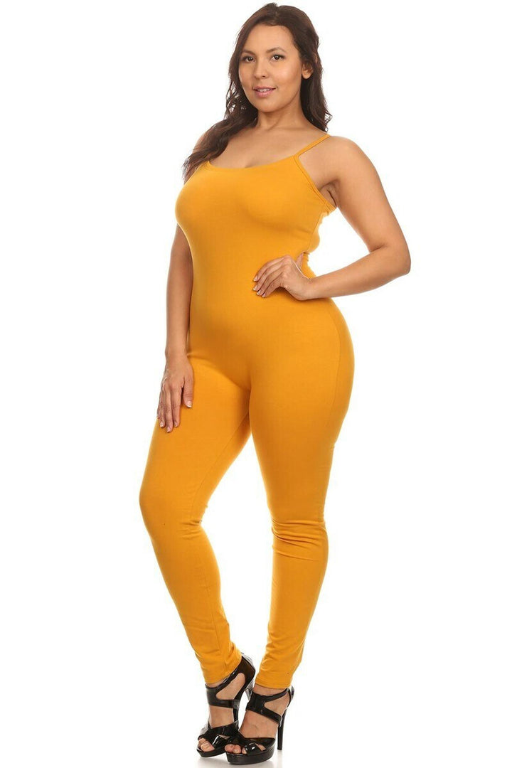 USA Spaghetti Strap Cotton Tank Jumpsuit - Plus Size - 1XL 2XL 3XL