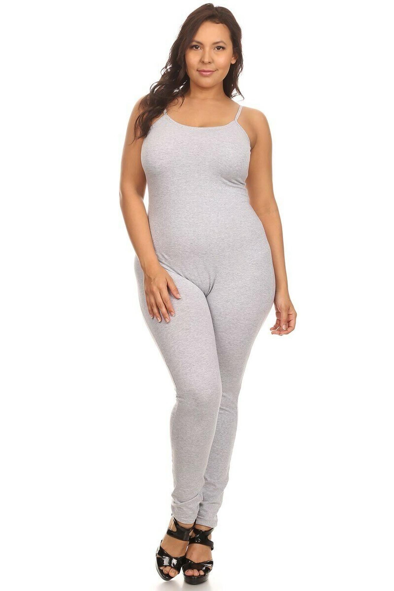 USA Spaghetti Strap Cotton Tank Jumpsuit - Plus Size - 1XL 2XL 3XL