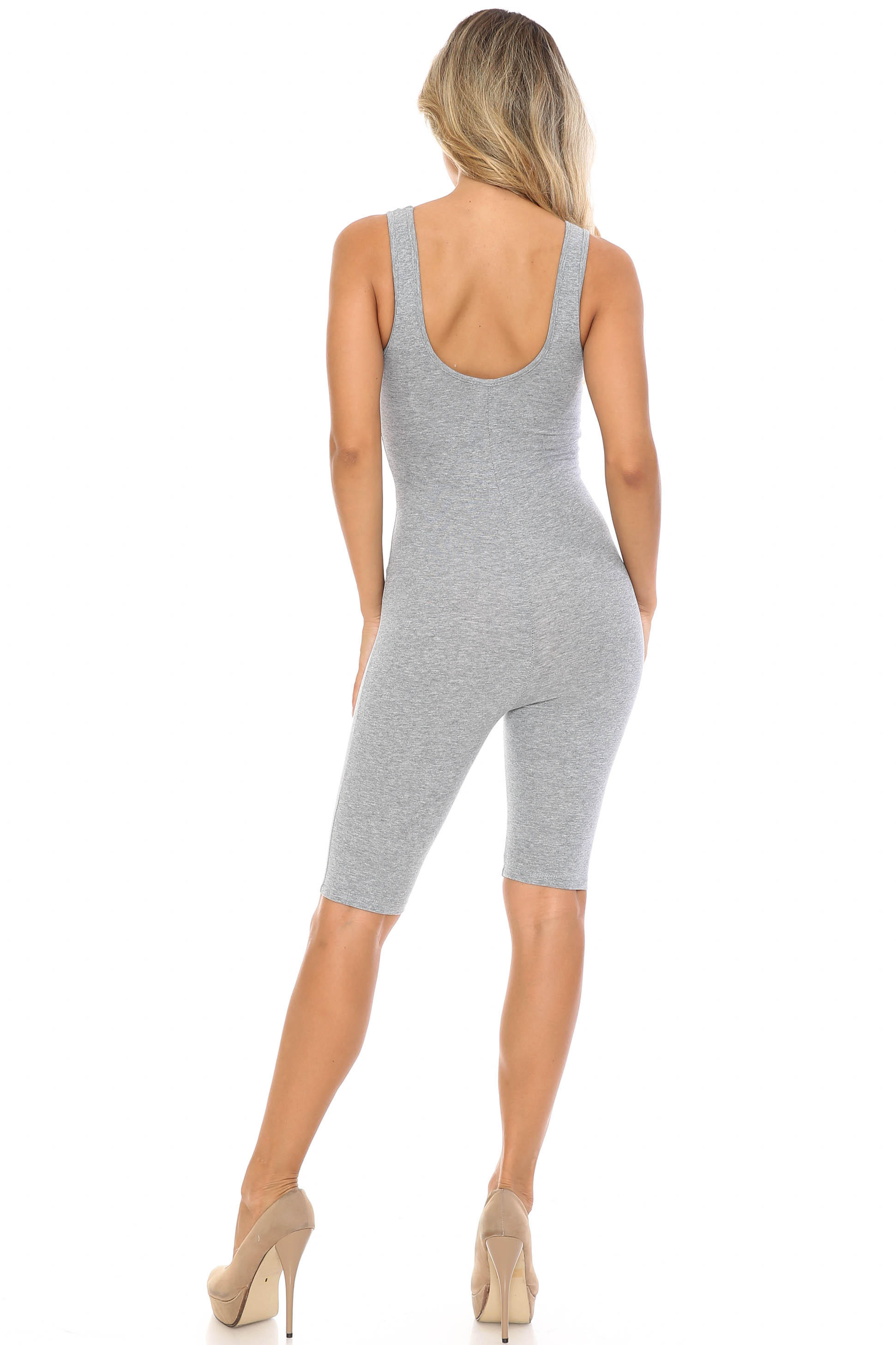 USA Basic Cotton Thigh High Jumpsuit - Plus Size - 1XL 2XL 3XL