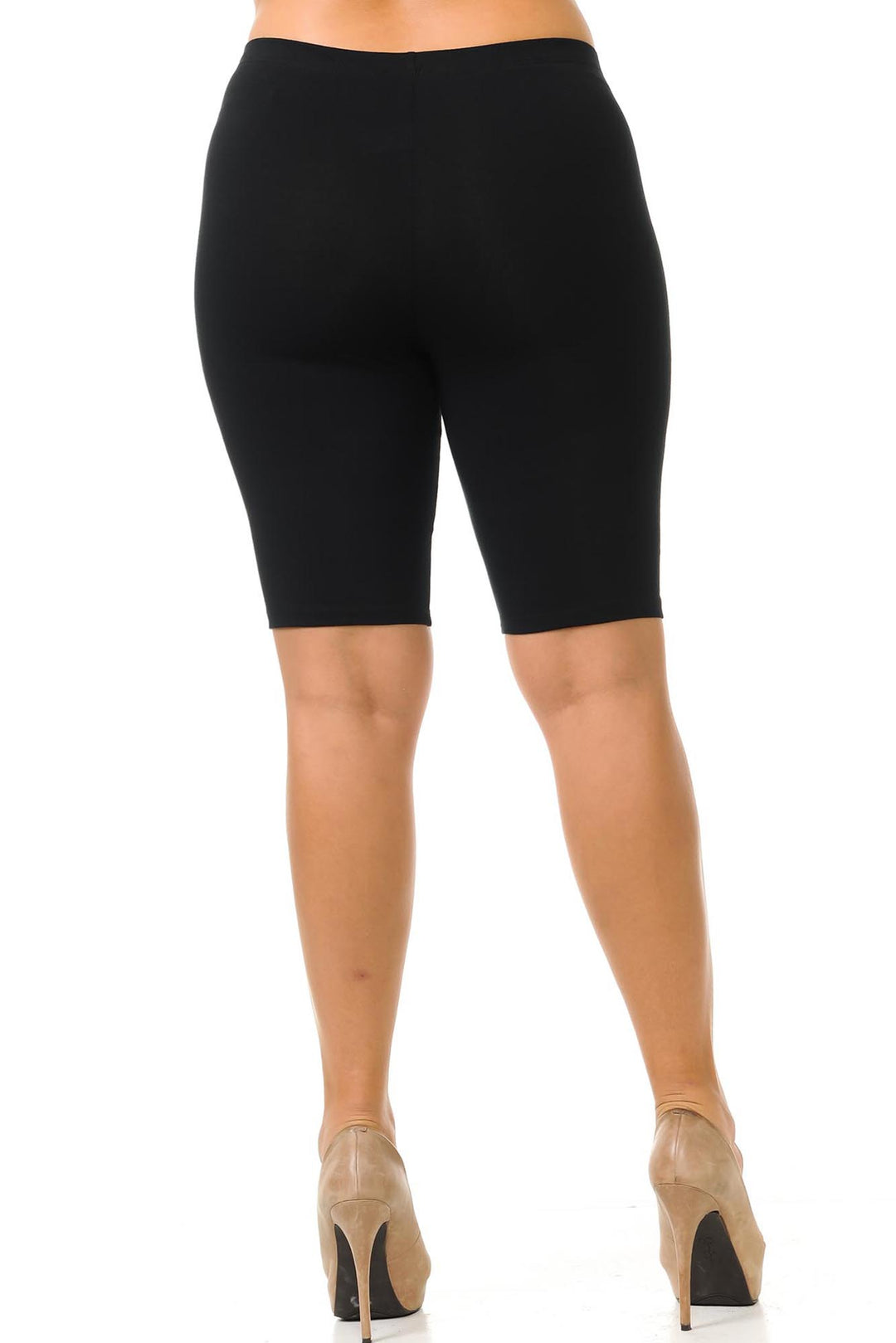 Made in The USA - Women's Plus Size Solid Basic Skin Smoothing Cotton Thigh Shorts - 1XL - 2XL - 3XL