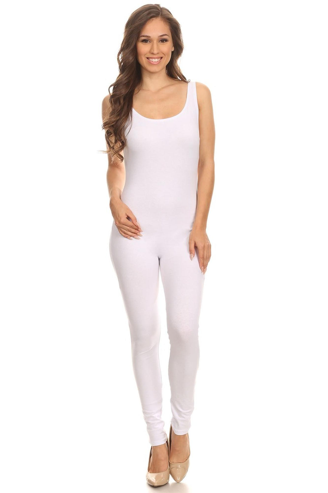 USA Basic Cotton Tank Jumpsuit - Plus Size - 1XL 2XL 3XL