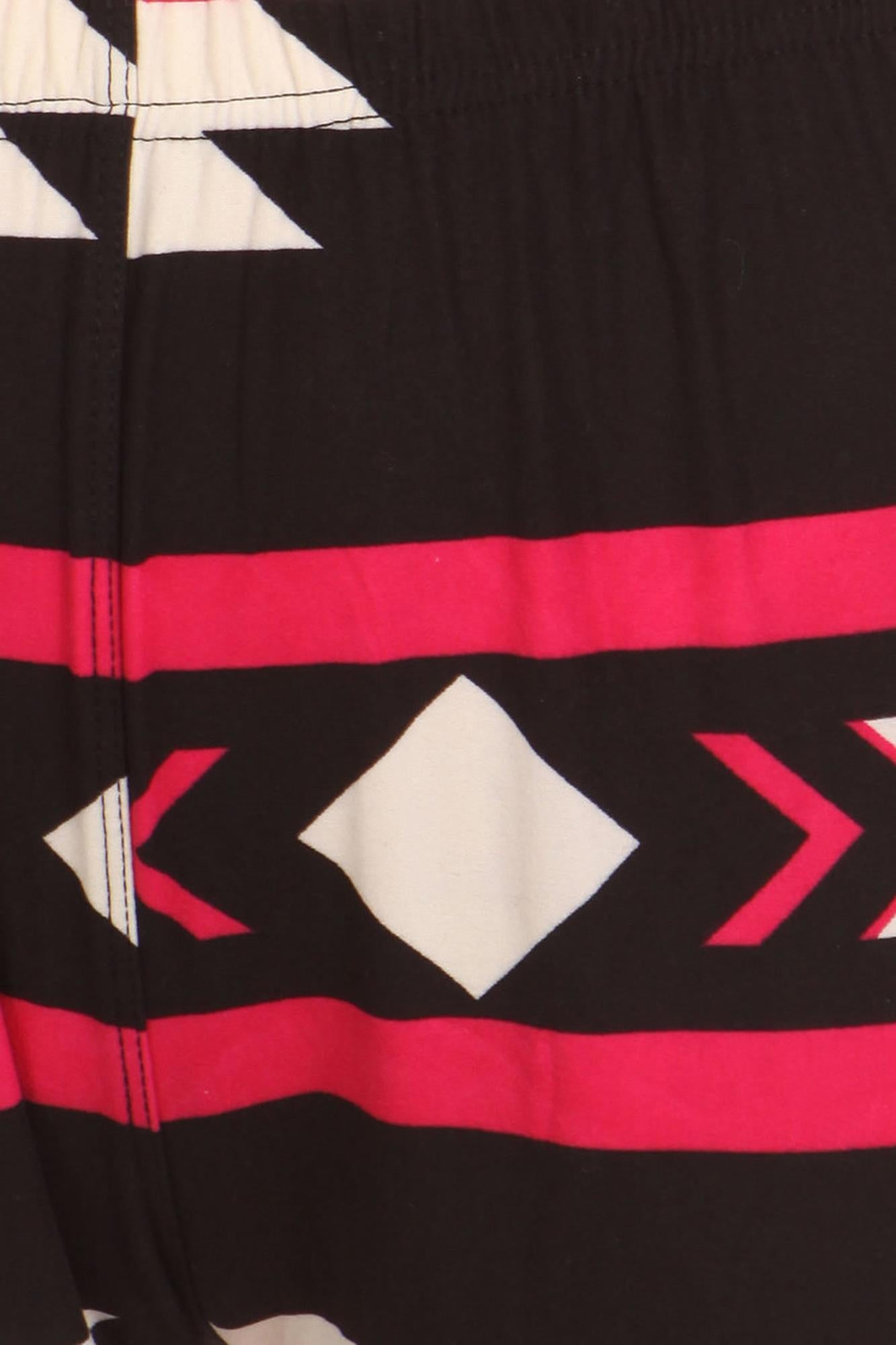 Plus Size - Buttery Soft Magenta Aztec Tribal Print Leggings