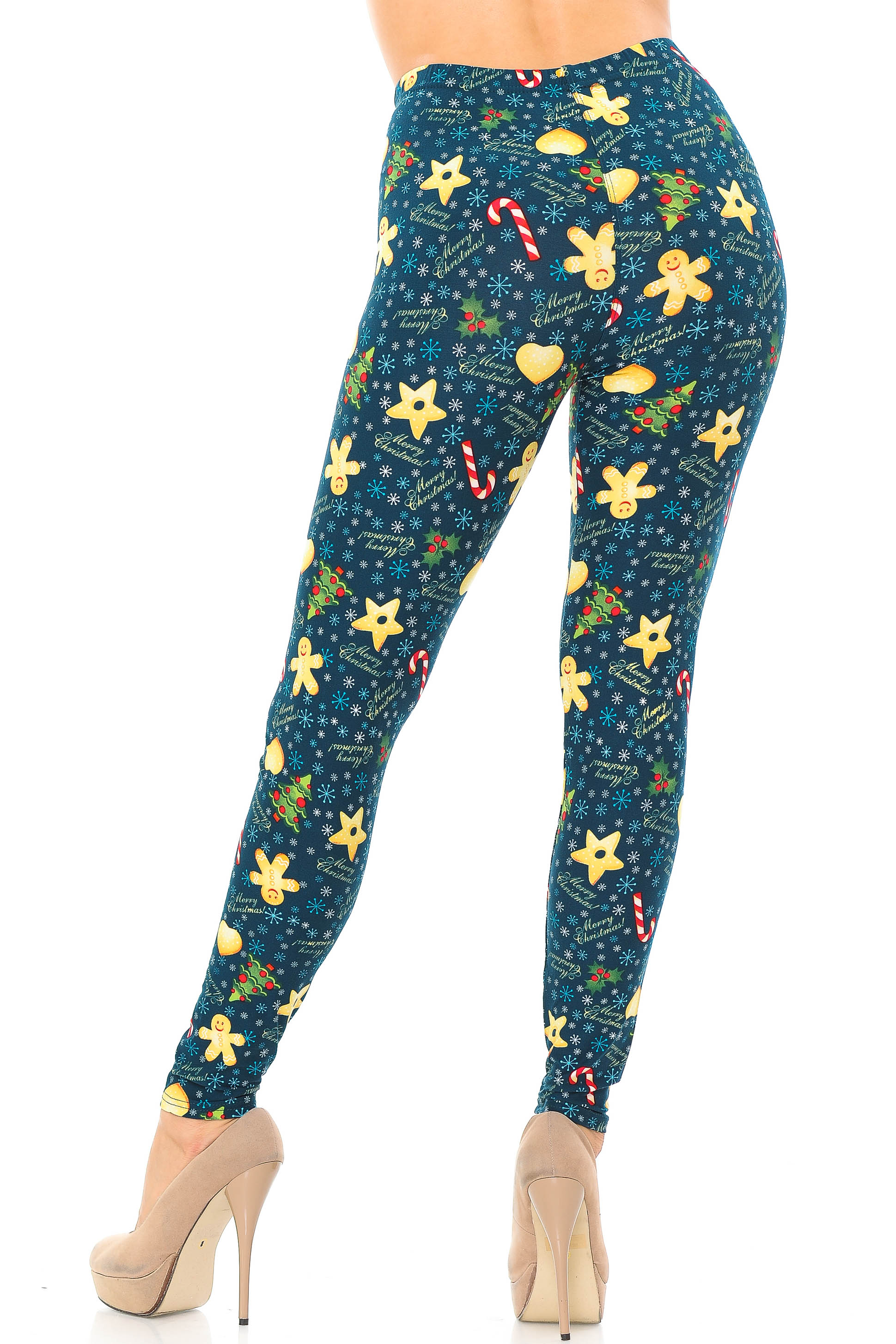 Buttery Soft A Very Merry Christmas Plus Size Leggings (One Size Plus,Green)