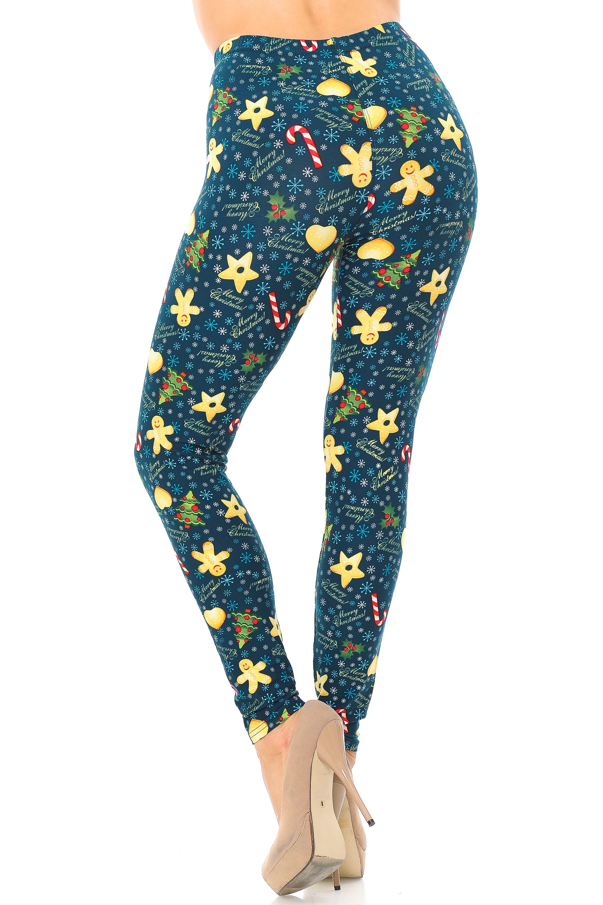 Buttery Soft A Very Merry Christmas Plus Size Leggings (One Size Plus,Green)