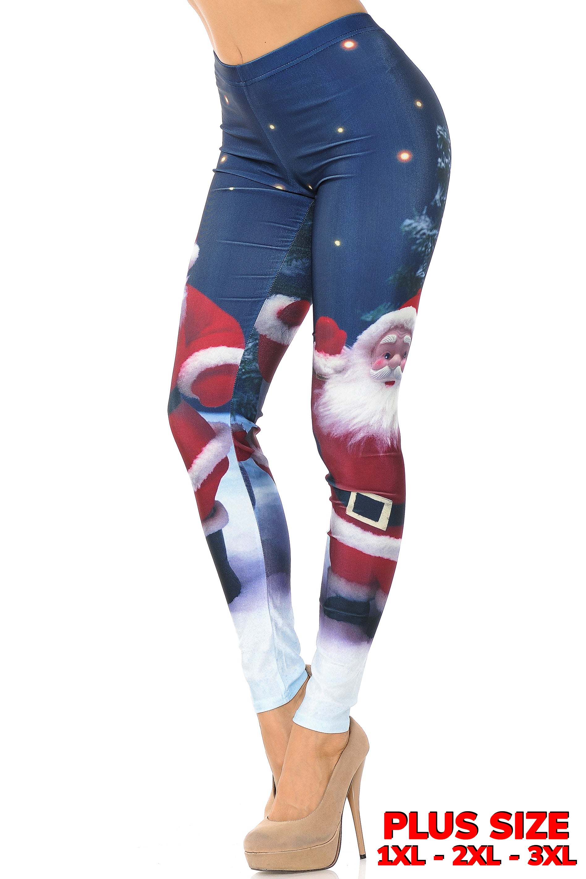 Santa Claus Leggings - Plus Size - 1XL 2XL 3XL