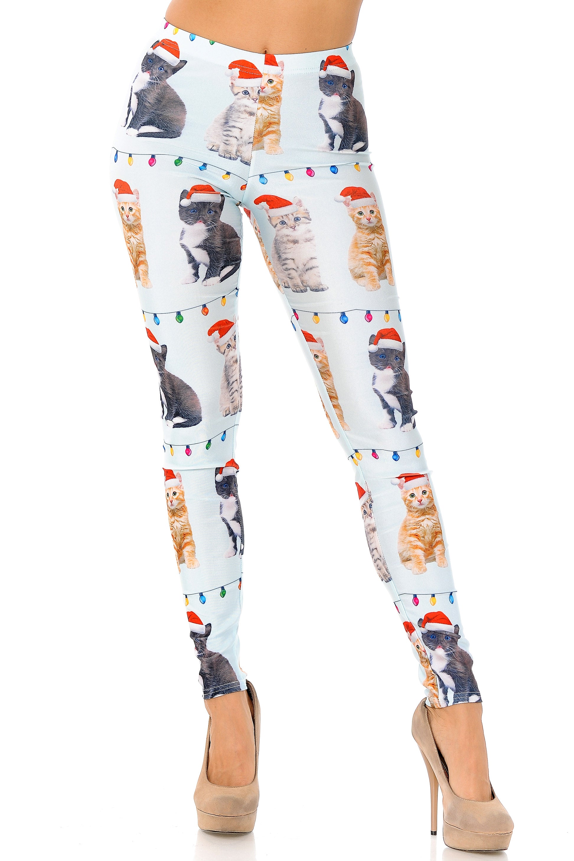 Cats in Hats Christmas Leggings - Plus Size - 1XL 2XL 3XL