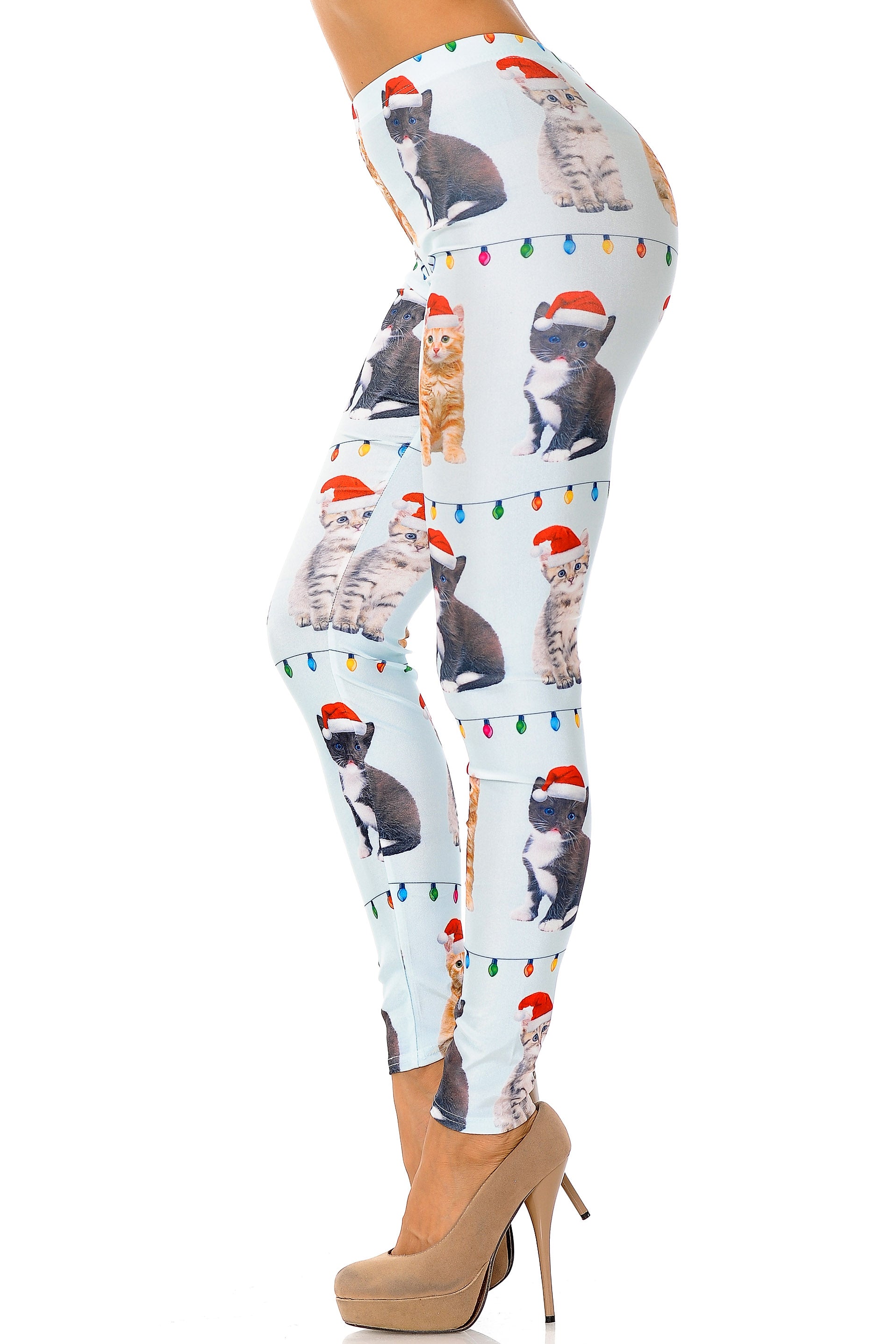 Cats in Hats Christmas Leggings - Plus Size - 1XL 2XL 3XL