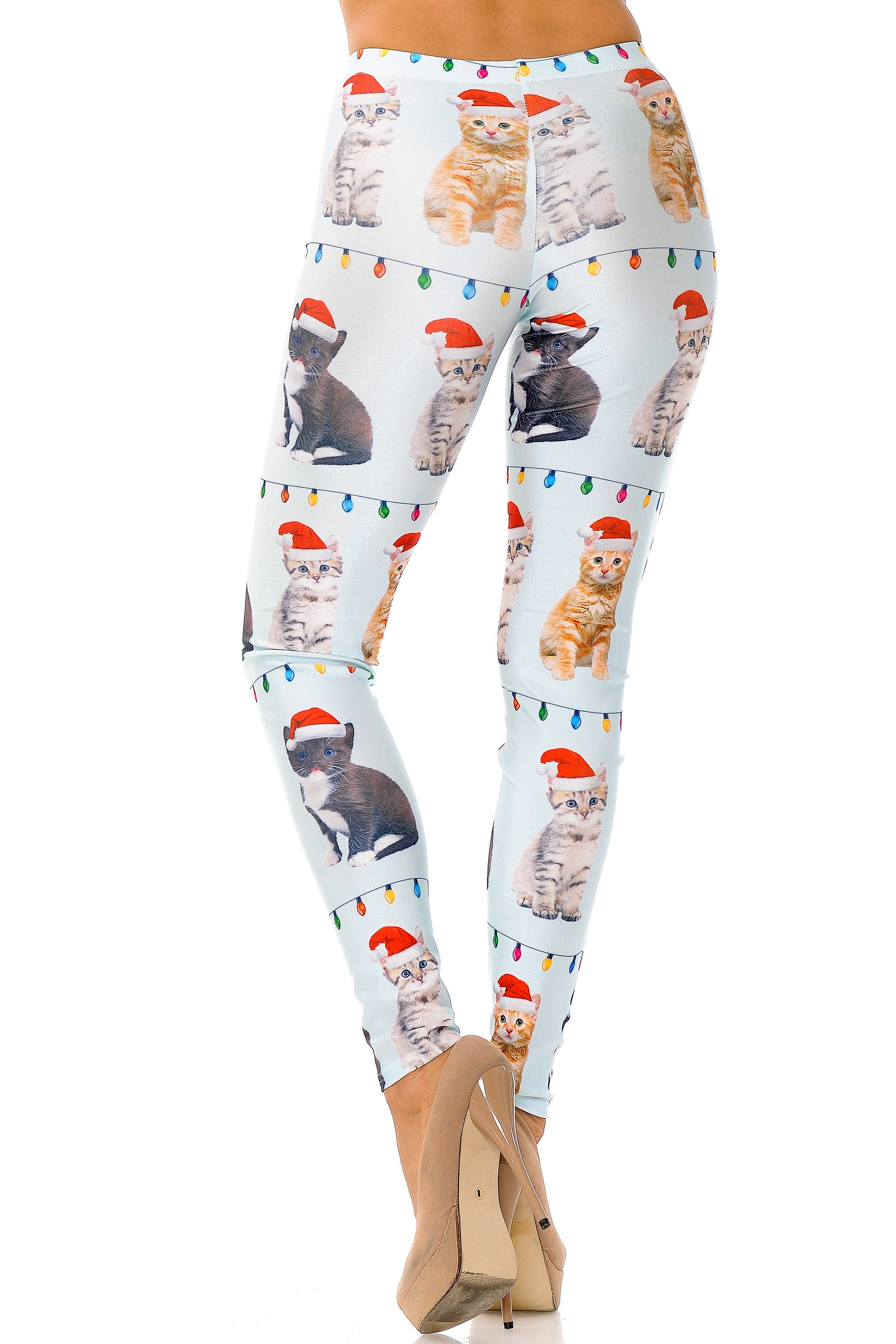 Cats in Hats Christmas Leggings - Plus Size - 1XL 2XL 3XL