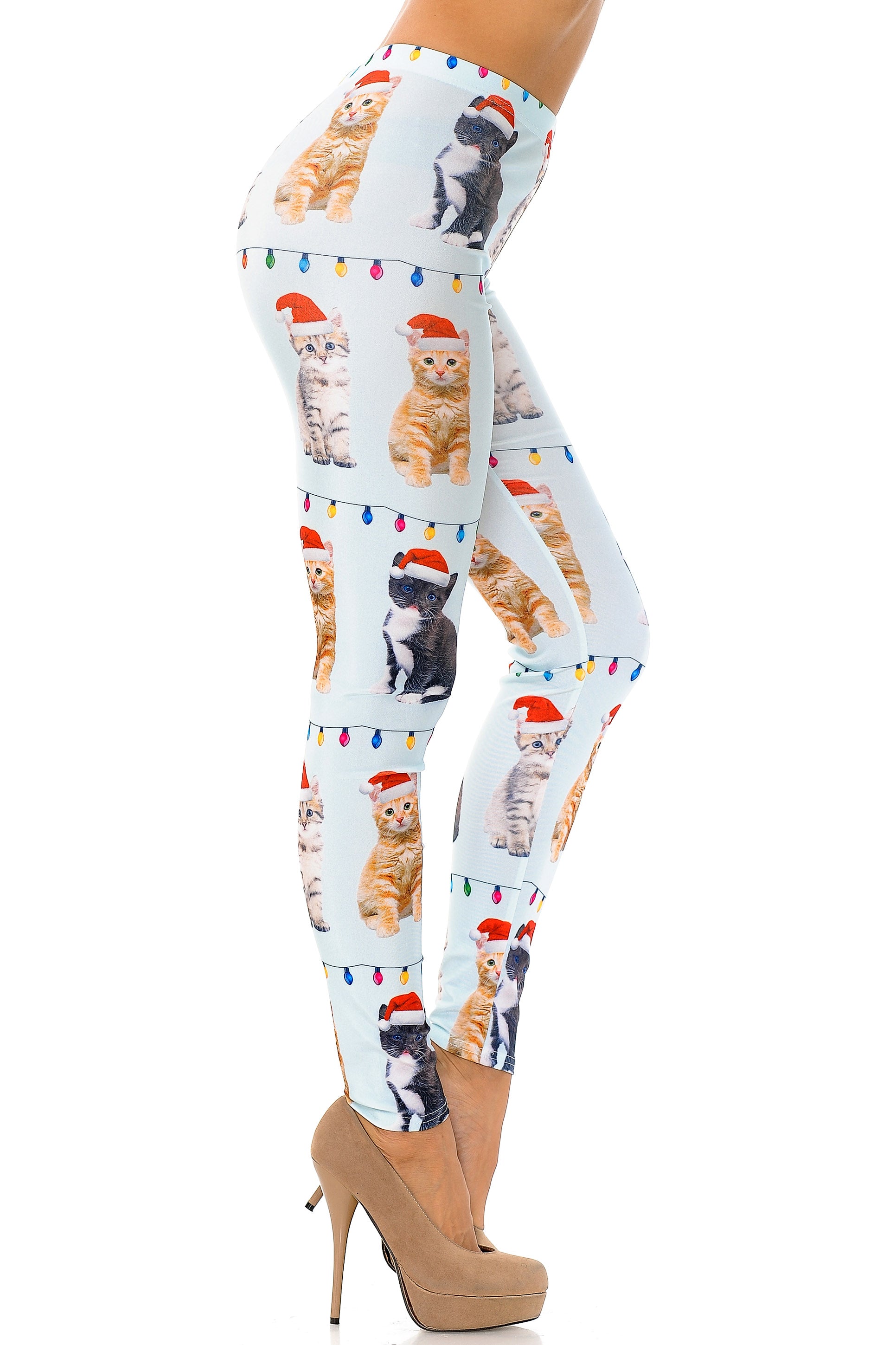 Cats in Hats Christmas Leggings - Plus Size - 1XL 2XL 3XL