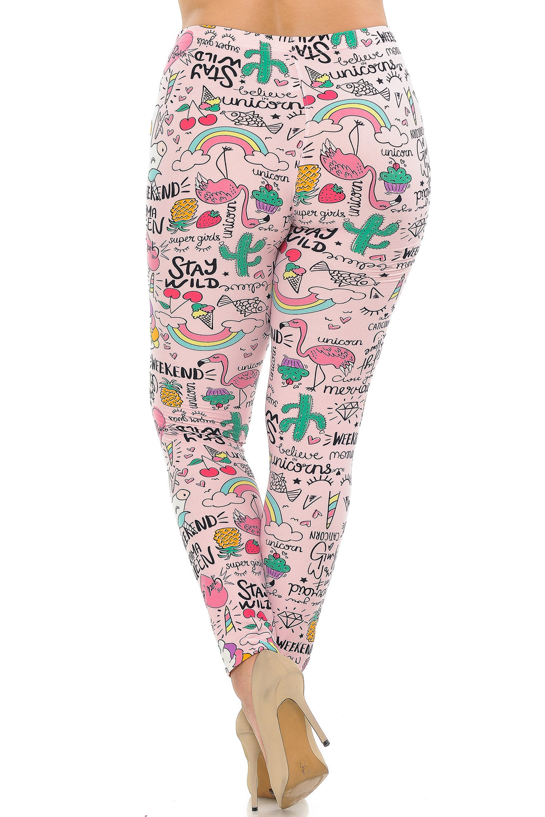 Buttery Soft Weekend Drama Queen Plus Size Leggings (One Size Plus,Pink)