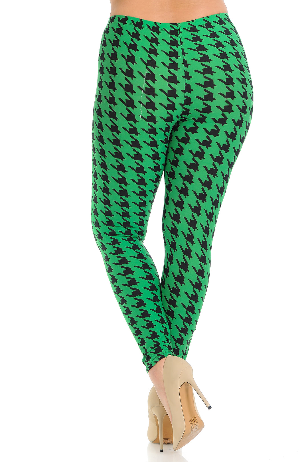 Plus Size - Buttery Soft Holiday Houndstooth Print Leggings