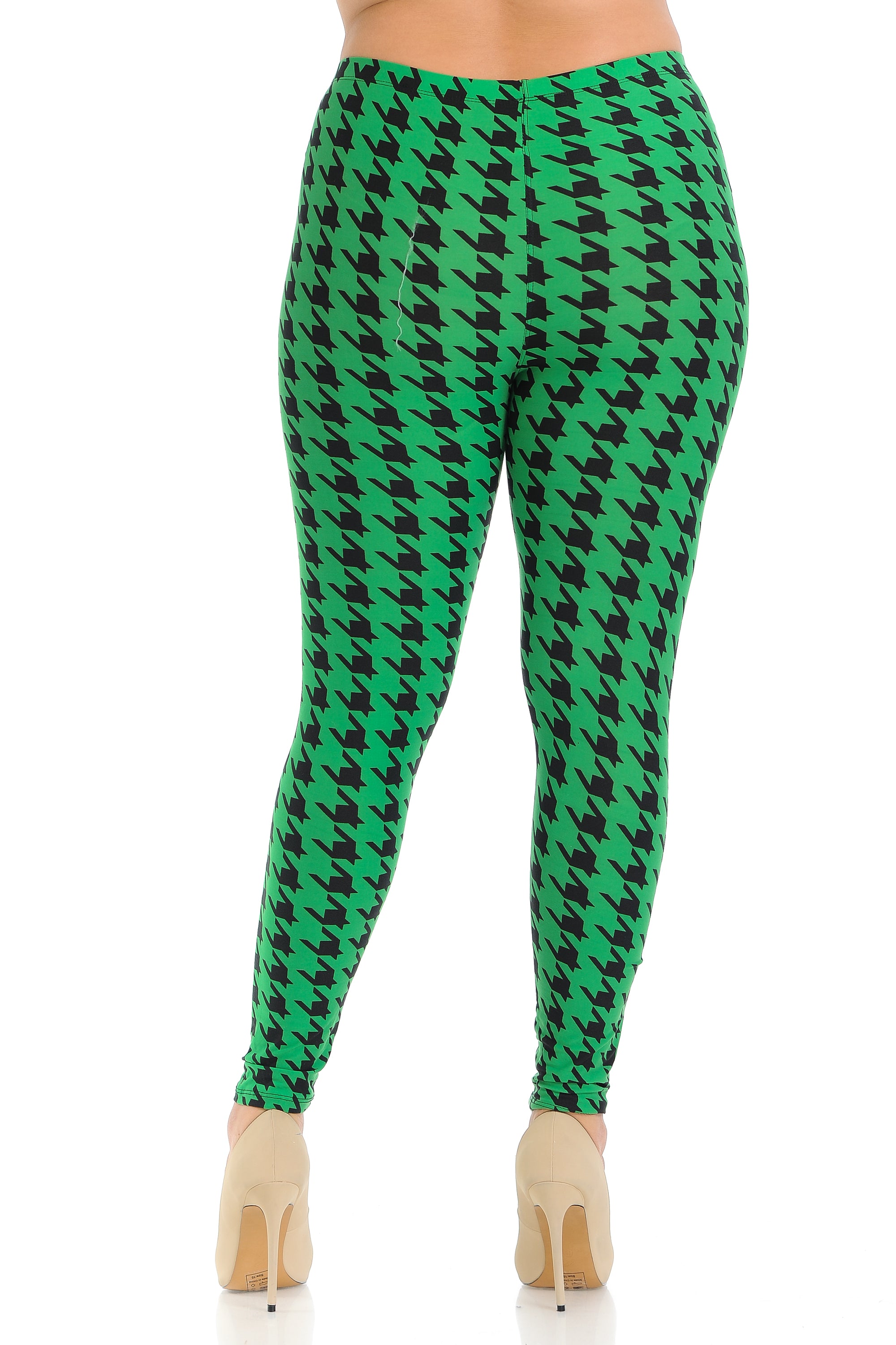 Plus Size - Buttery Soft Holiday Houndstooth Print Leggings