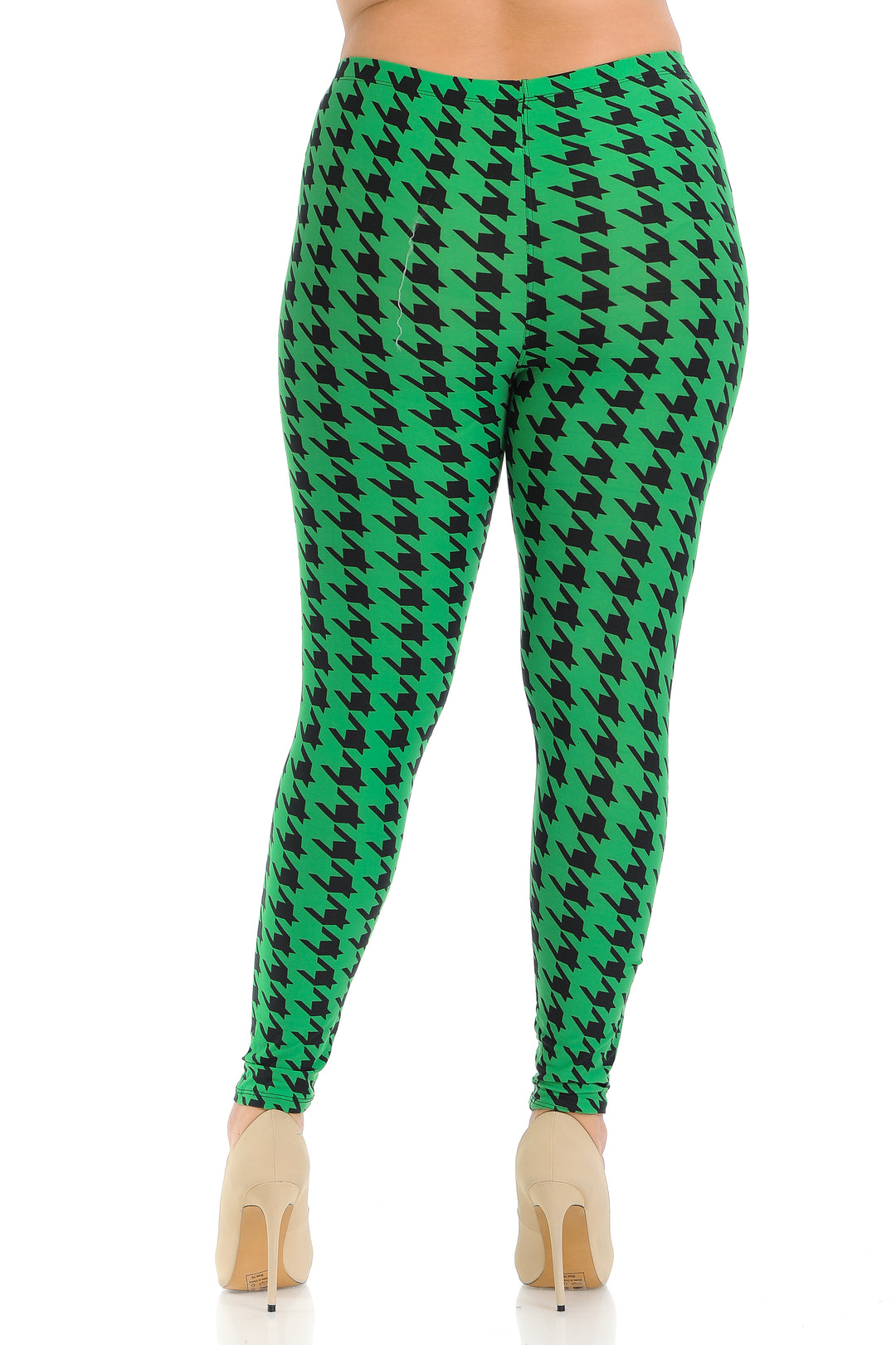 Plus Size - Buttery Soft Holiday Houndstooth Print Leggings