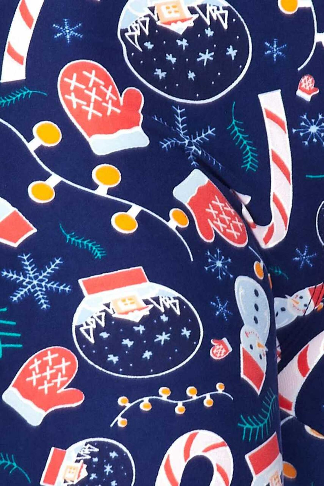 Buttery Soft Memories of Christmas Plus Size Leggings (One Size Plus,Blue)