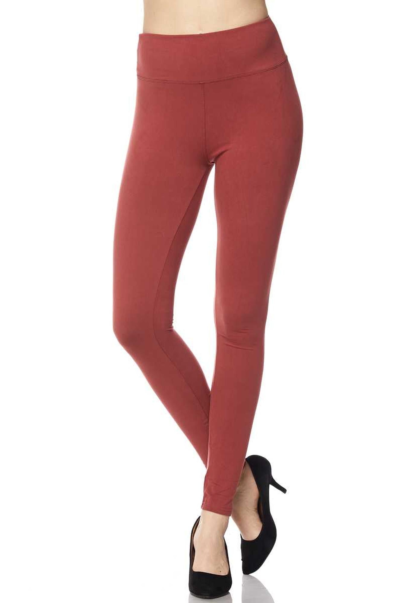 Buttery Smooth Basic Solid High Waisted Leggings - Plus Size - 3 Inch Waist - 1XL 2XL 3XL