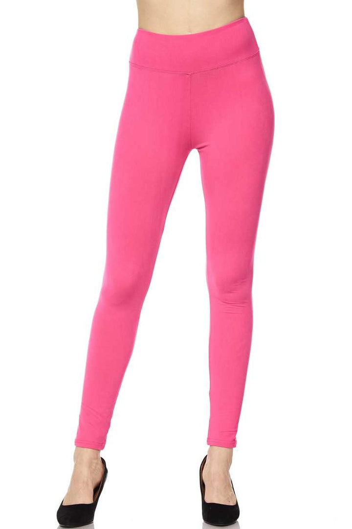 Buttery Smooth Basic Solid High Waisted Leggings - Plus Size - 3 Inch Waist - 1XL 2XL 3XL