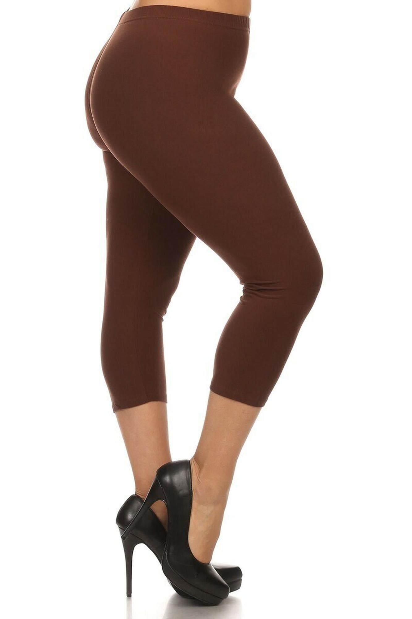 Buttery Smooth Basic Solid Capri Leggings - Plus Size - 1XL 2XL 3XL - New Mix