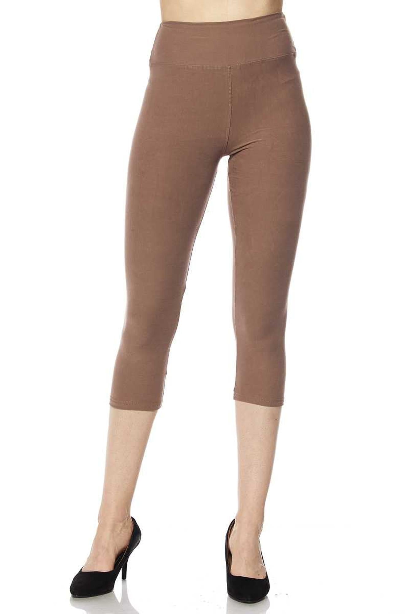 Buttery Smooth Basic Solid High Waisted Capri Leggings - Plus Size - 3 Inch Wiast - 1XL 2XL 3XL - New Mix