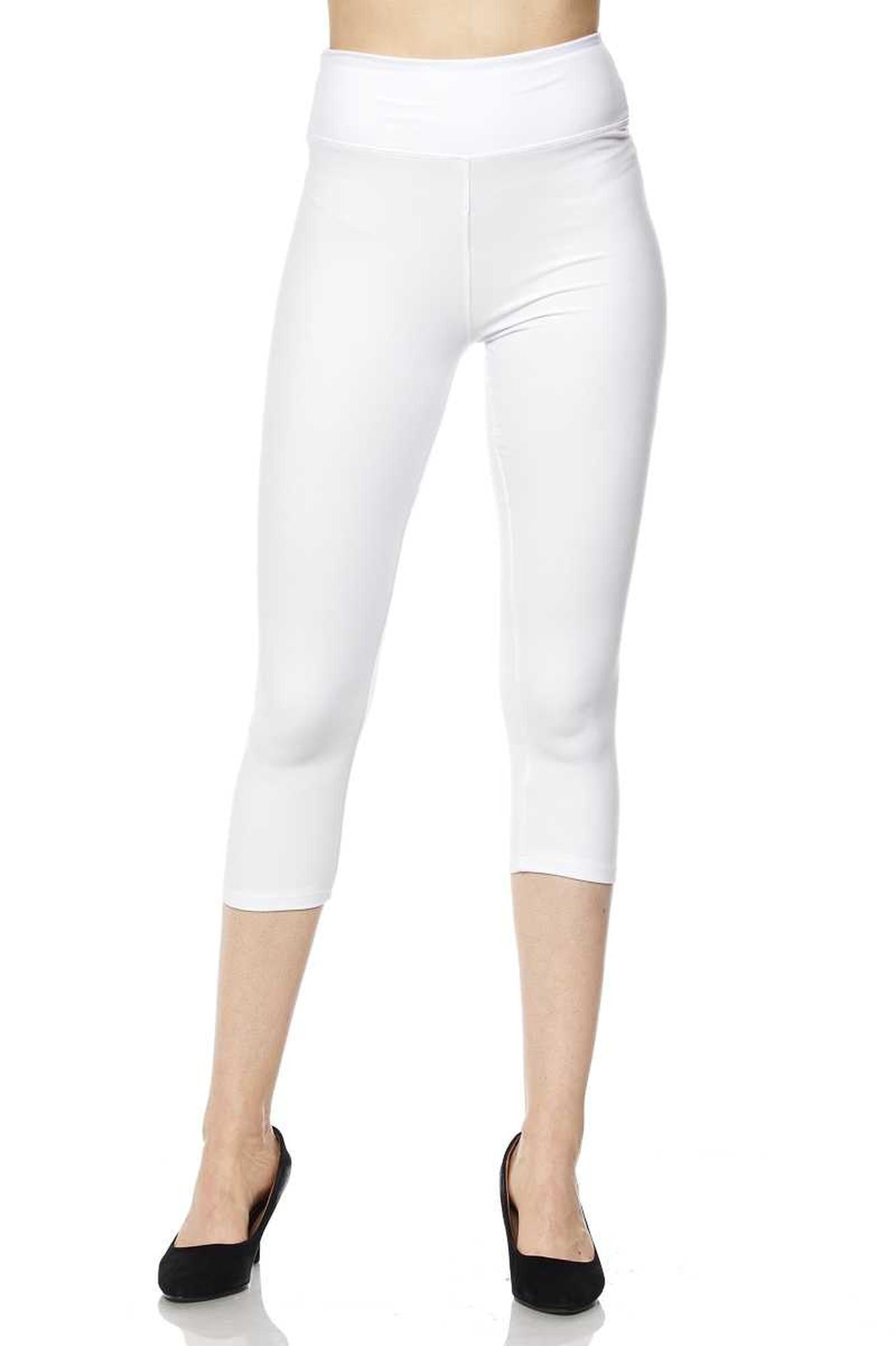 Buttery Smooth Basic Solid High Waisted Capri Leggings - Plus Size - 3 Inch Wiast - 1XL 2XL 3XL - New Mix