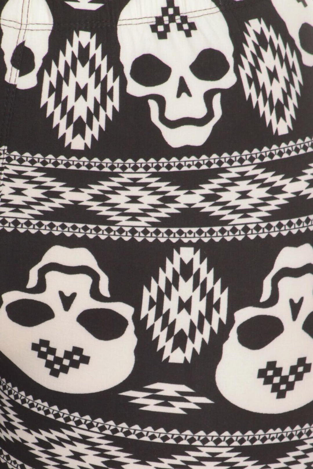 Buttery Soft Skull Tribe Plus Size Leggings (One Size Plus,Black)