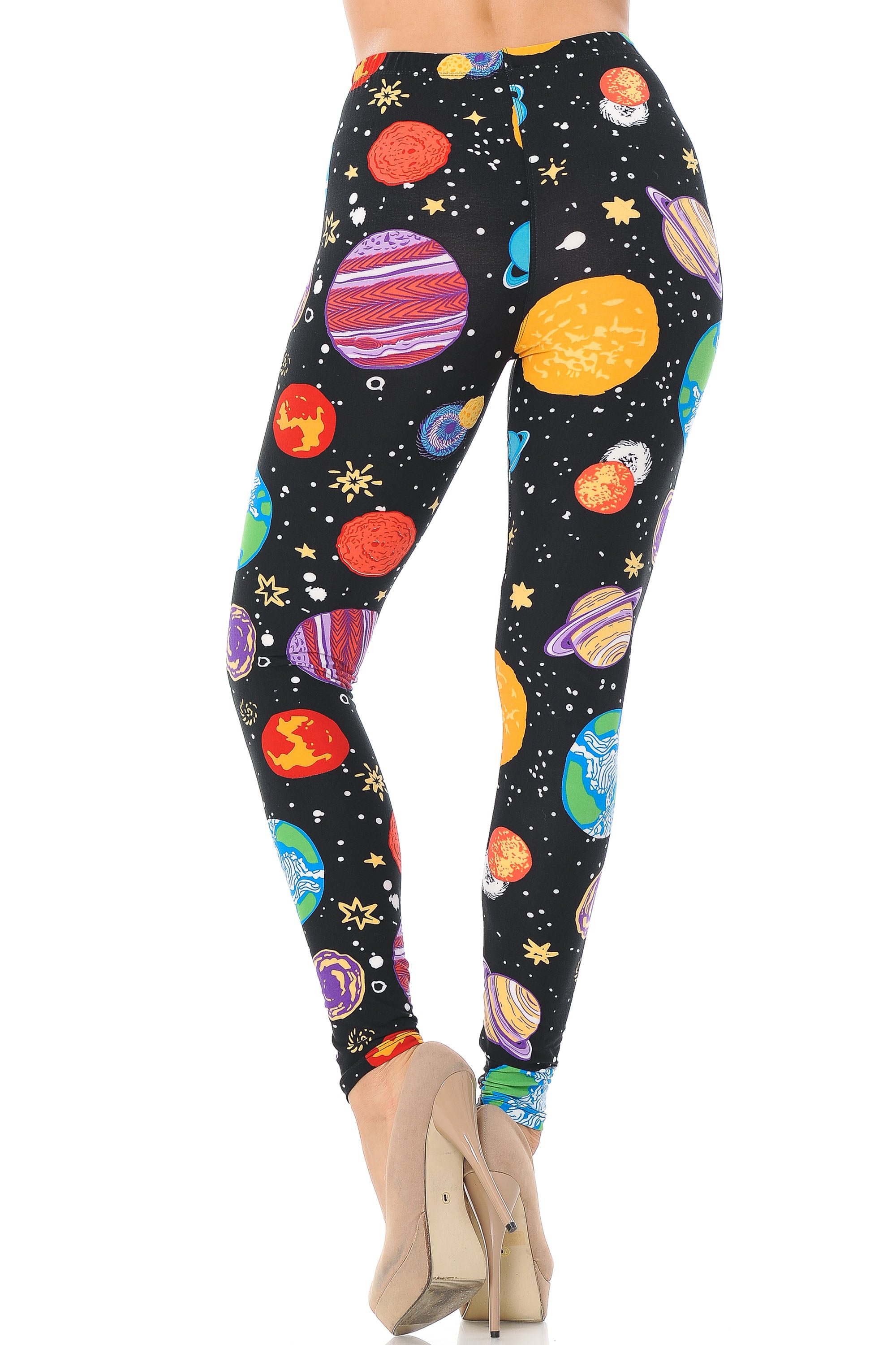 Buttery Smooth Planets in Space Leggings - Plus Size - 1XL 2XL 3XL