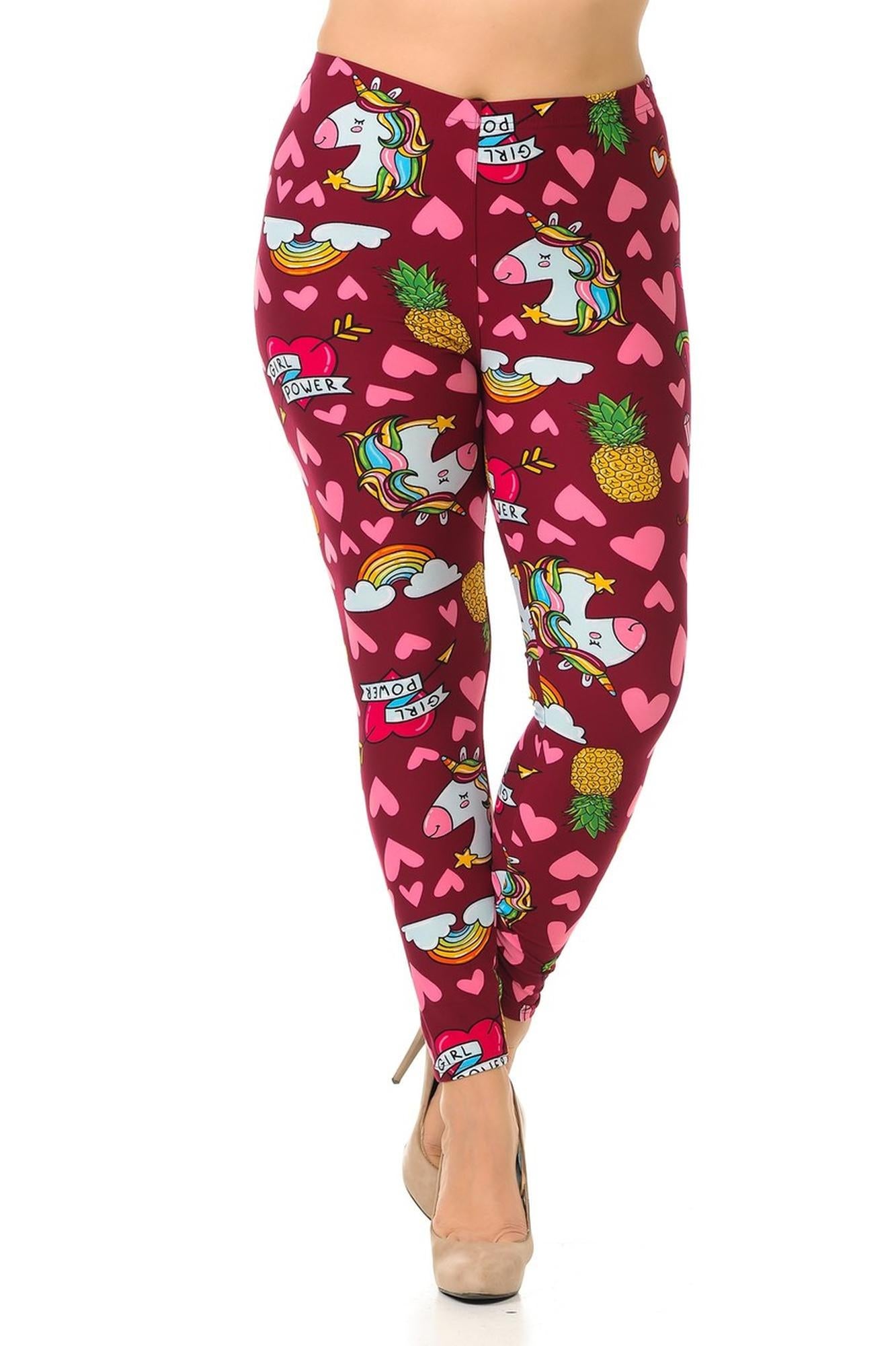 Plus Size - Buttery Soft Unicorn Girl Power Print Leggings