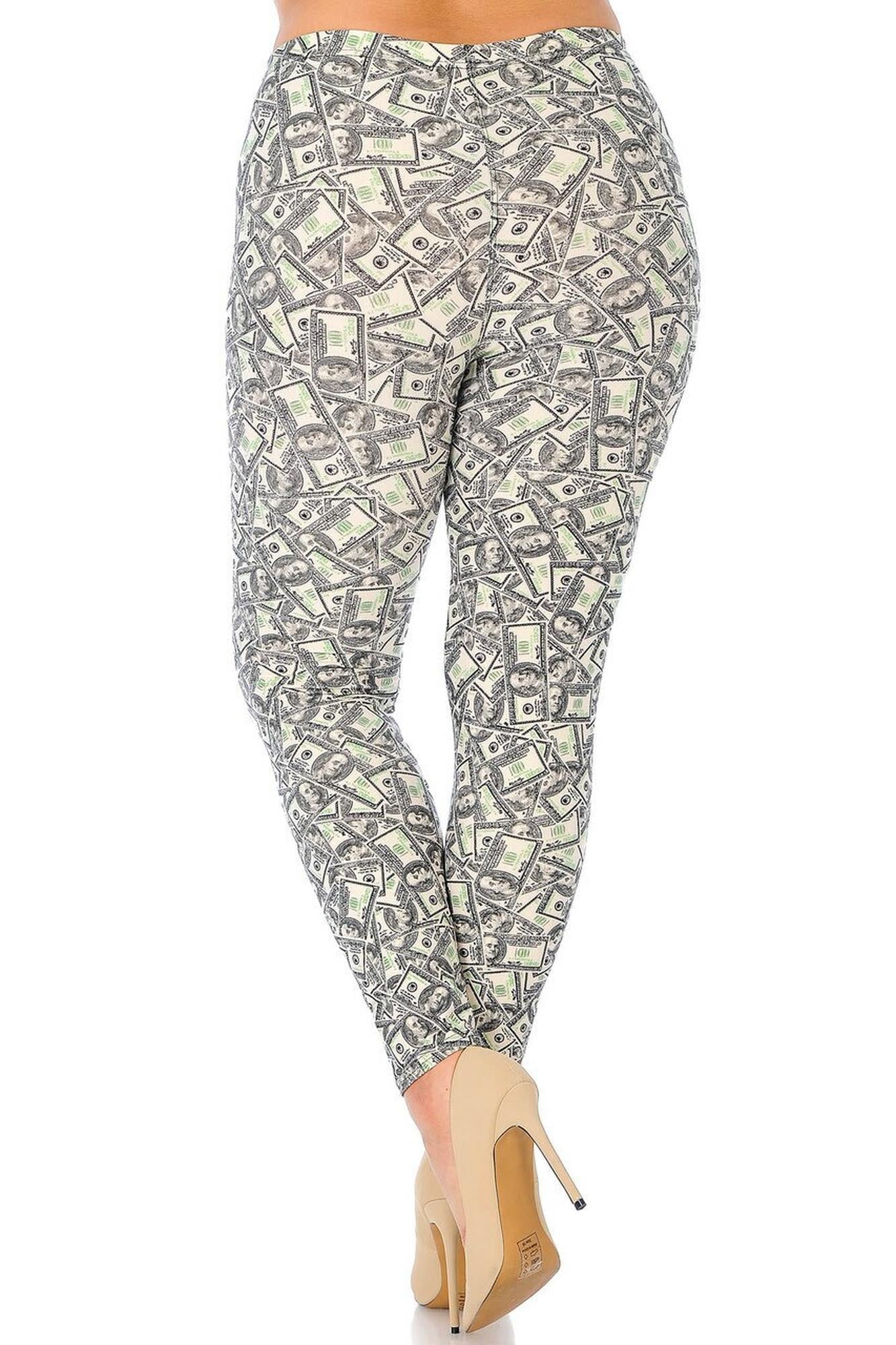 Plus Size - Buttery Soft Money Print Leggings