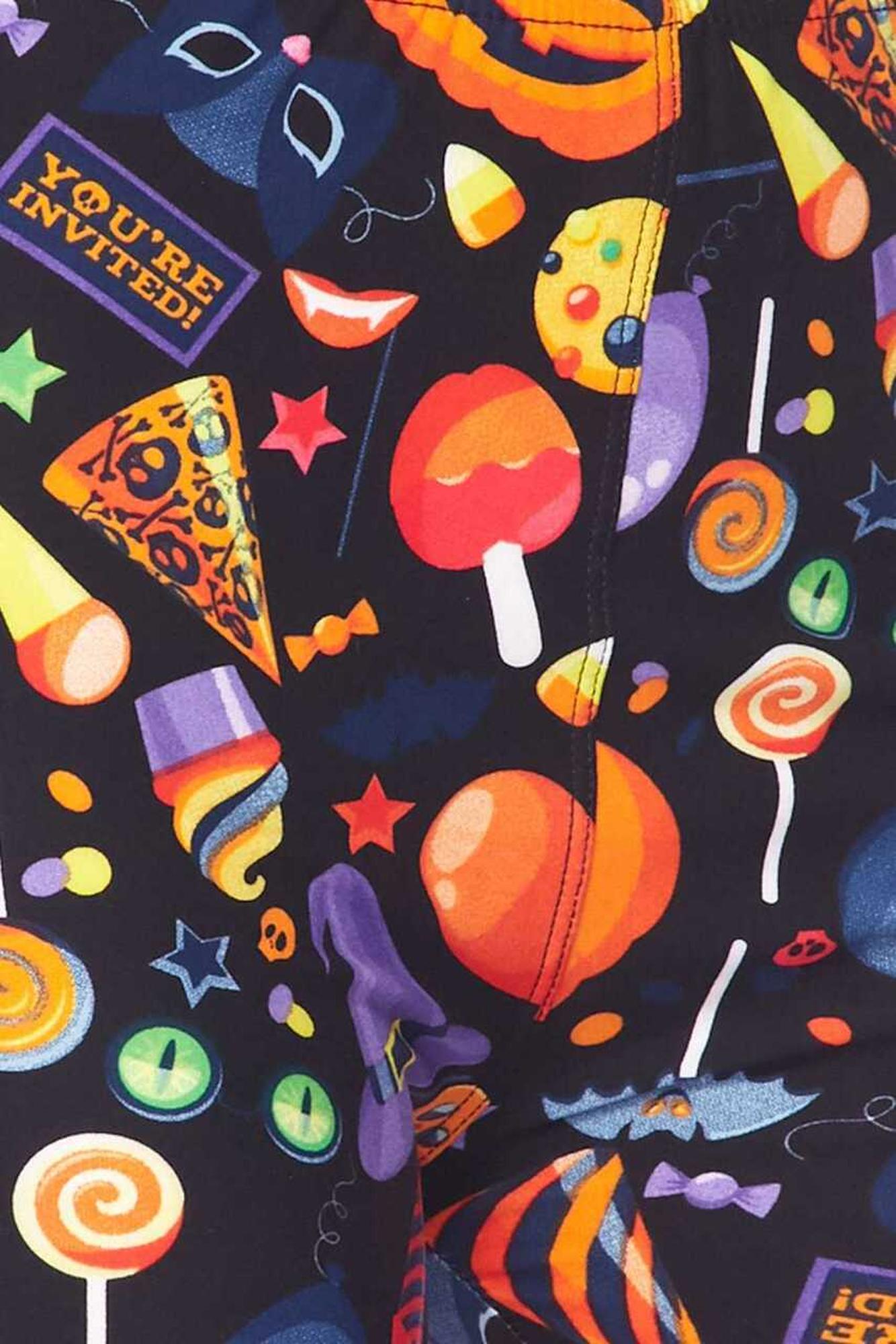 Buttery Soft Halloween Medley Plus Size Leggings (One Size Plus,Multi Color Bold)