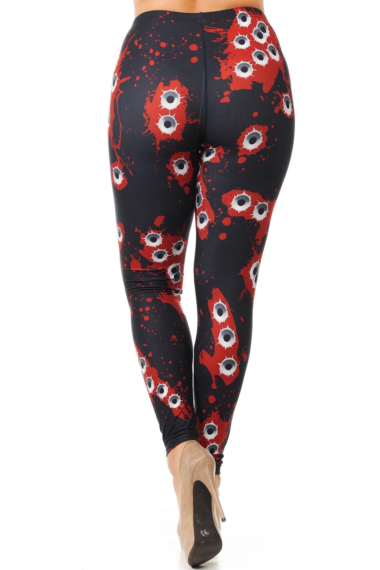 Plus Size - Creamy Soft Women's Laser Print Skin Smoothing Fashion Print Leggings - Drive by Shooting