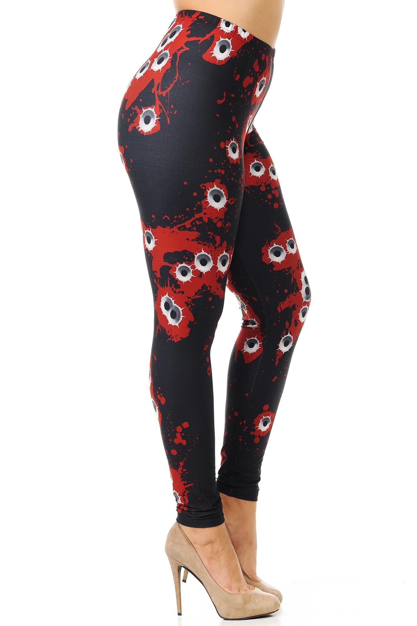 Plus Size - Creamy Soft Women's Laser Print Skin Smoothing Fashion Print Leggings - Drive by Shooting