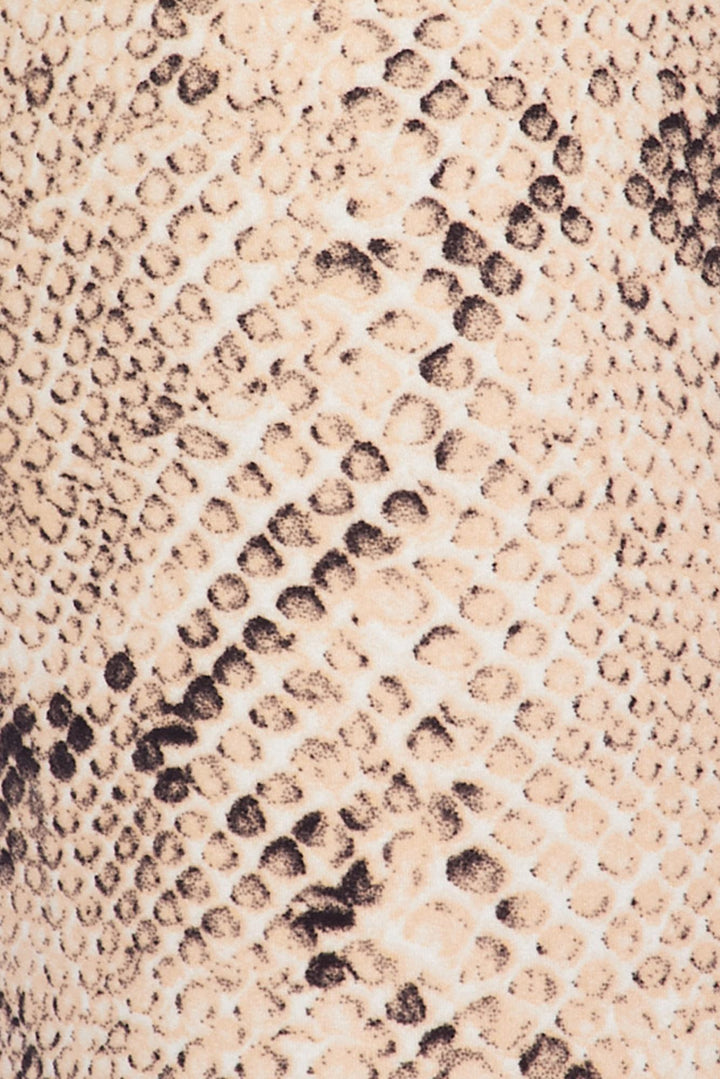 Buttery Soft Cream Snakeskin Plus Size Leggings (One Size Plus,Beige)