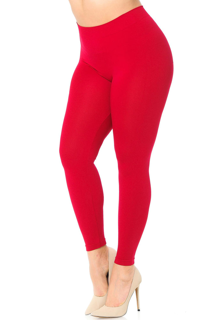 Premium Nylon Spandex Solid Basic Leggings - Plus Size - 1XL 2XL 3XL
