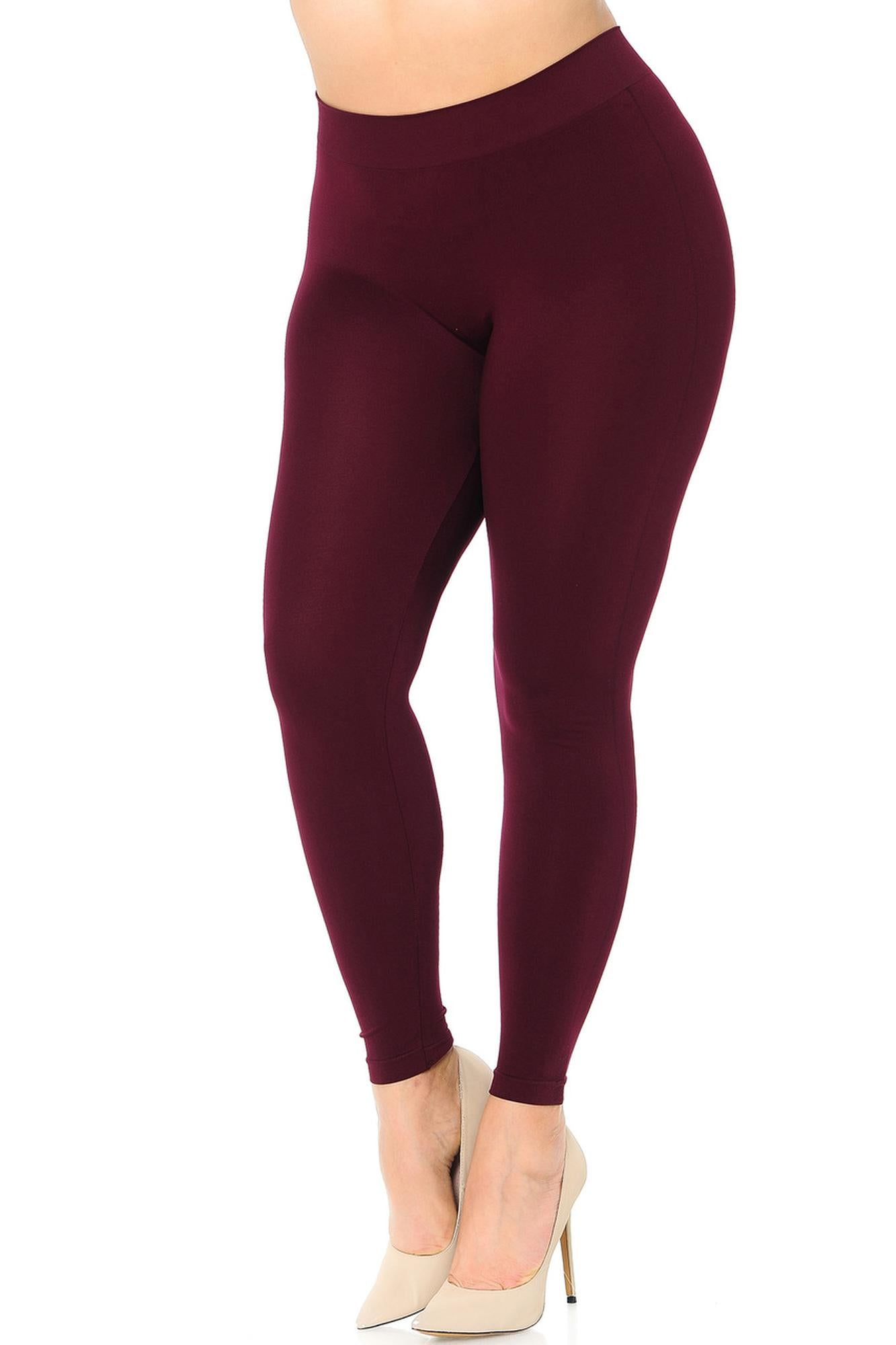 Premium Nylon Spandex Solid Basic Leggings - Plus Size - 1XL 2XL 3XL