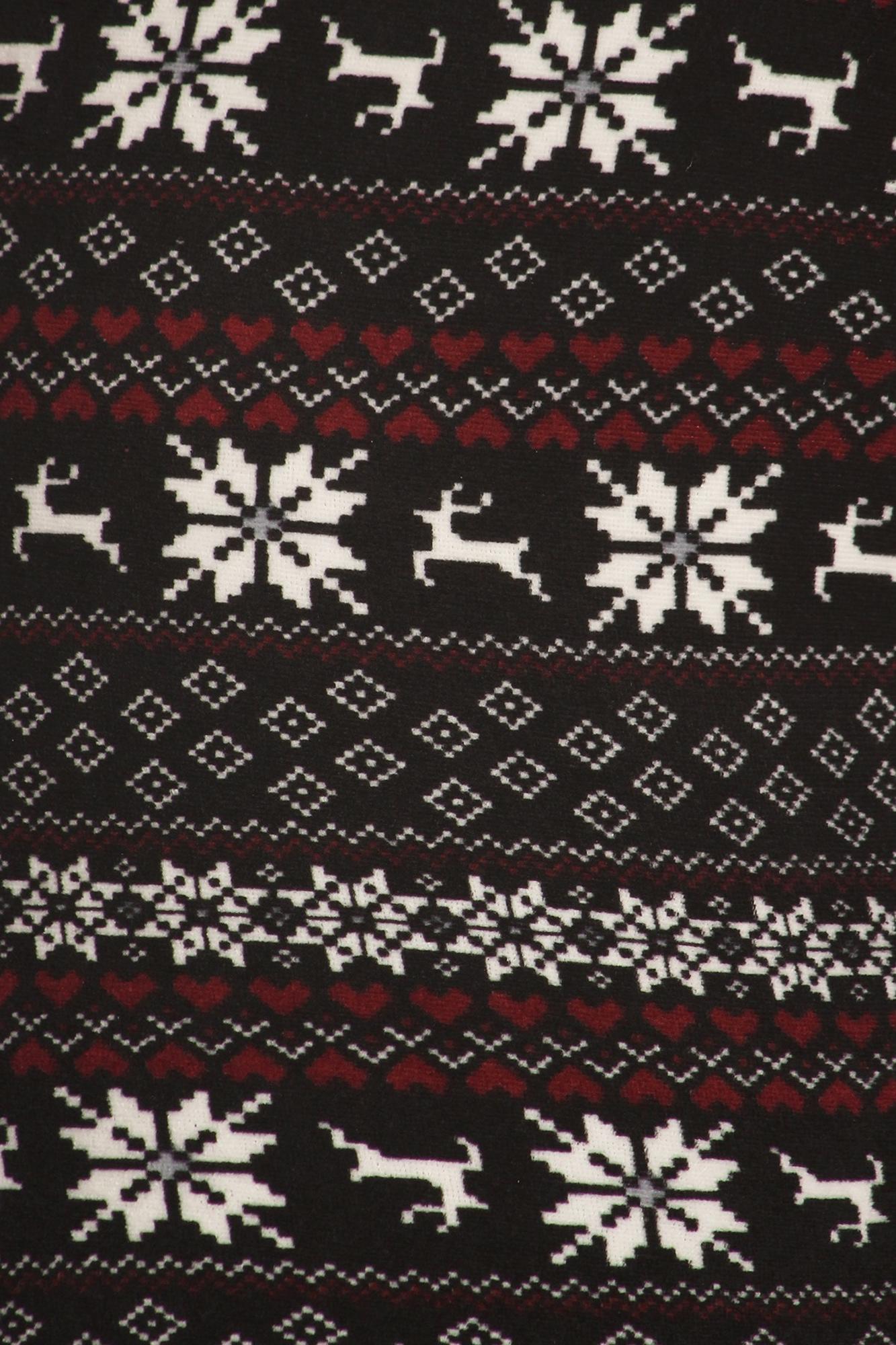Snowflakes and Reindeer Plus Size Fur Lined Leggings