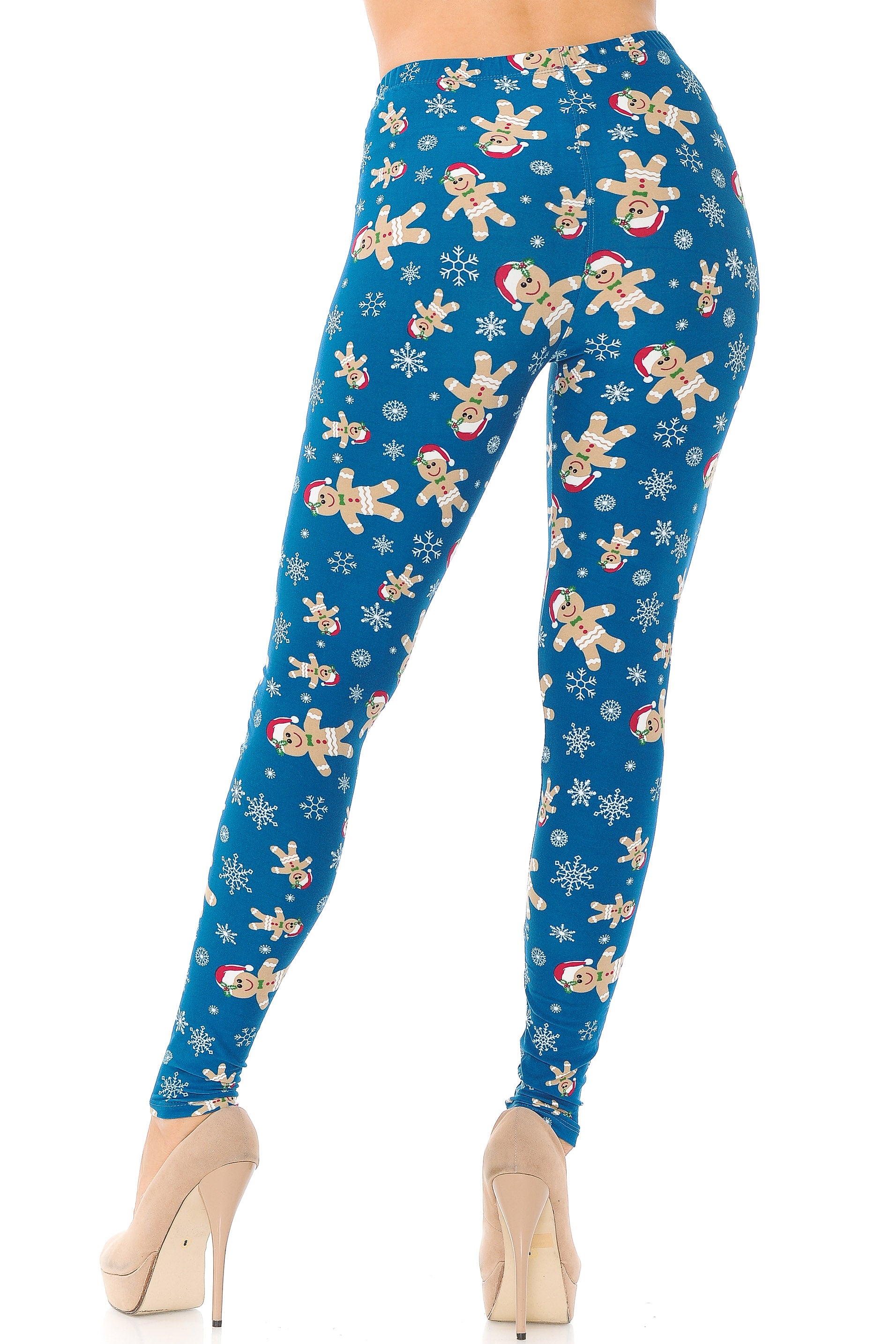 Buttery Soft Christmas Cookies and Snowflakes Plus Size Leggings (One Size Plus,Teal)