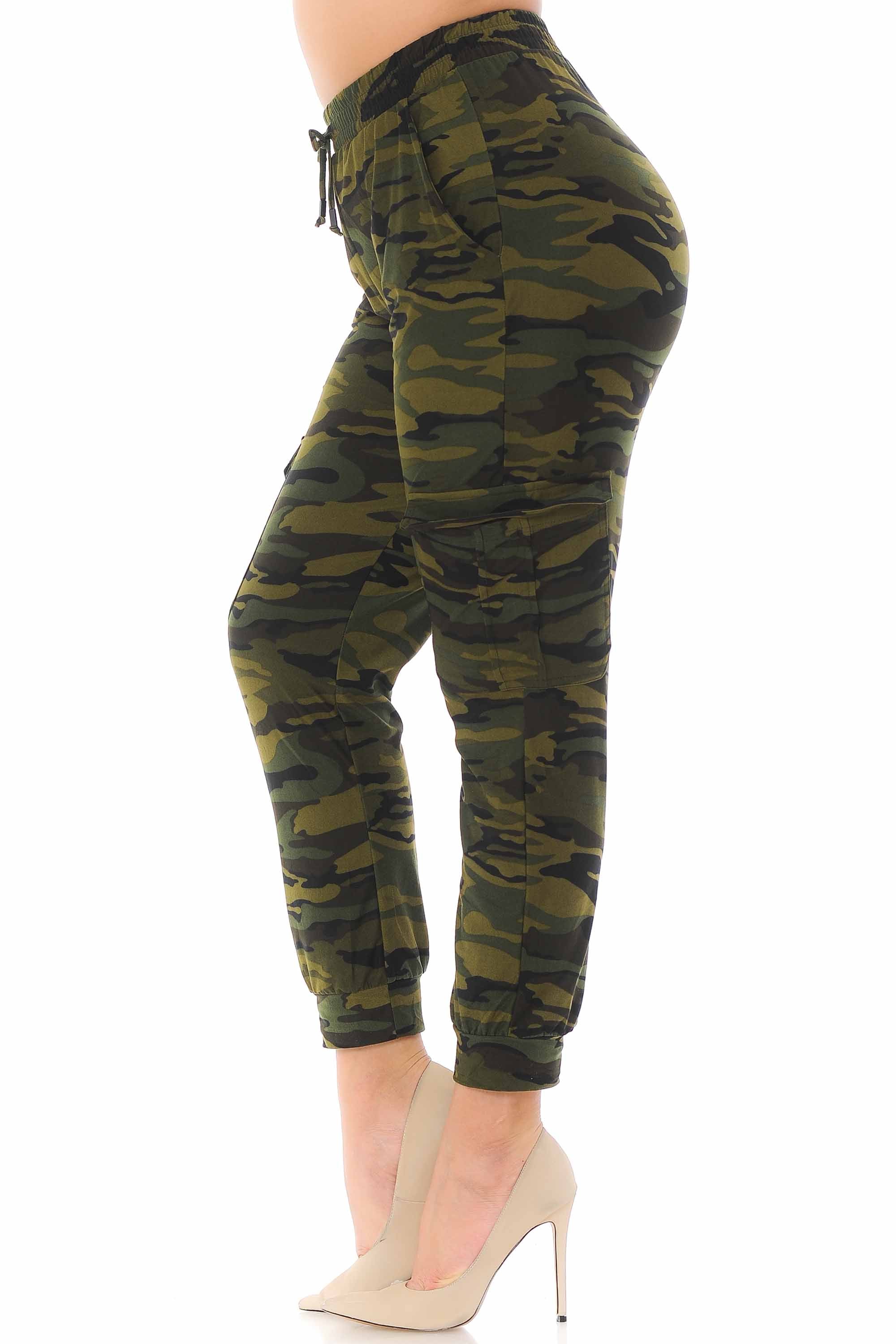 Buttery Smooth Green Camouflage Joggers - Plus Size - 1XL 2XL 3XL - New Mix