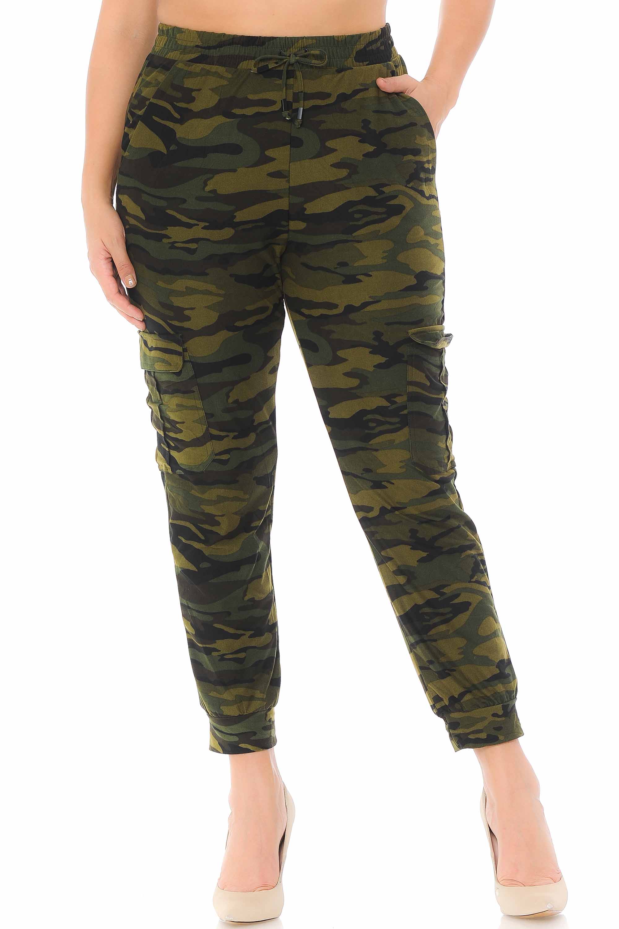 Buttery Smooth Green Camouflage Joggers - Plus Size - 1XL 2XL 3XL - New Mix