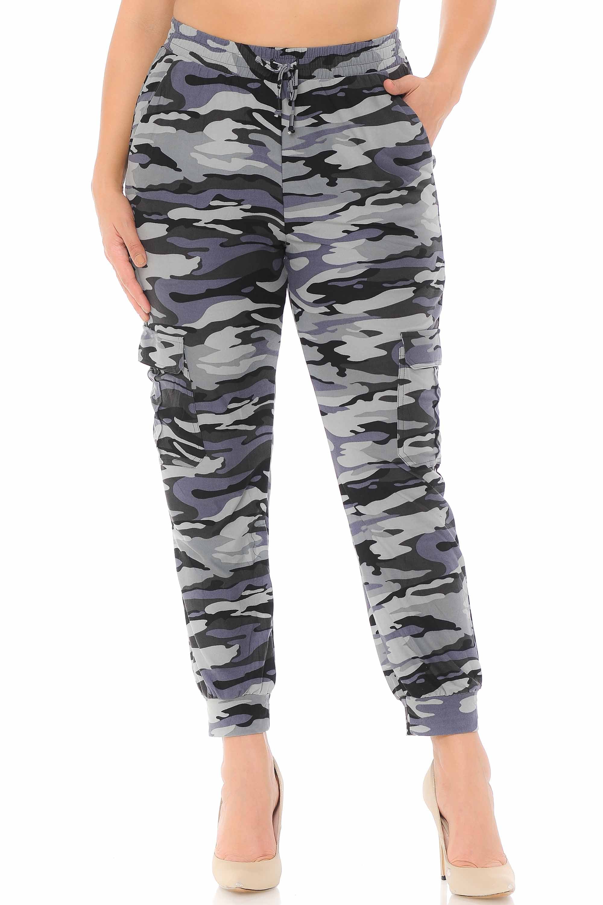 Buttery Smooth Charcoal Camouflage Joggers - Plus Size - 1XL 2XL 3XL - New Mix