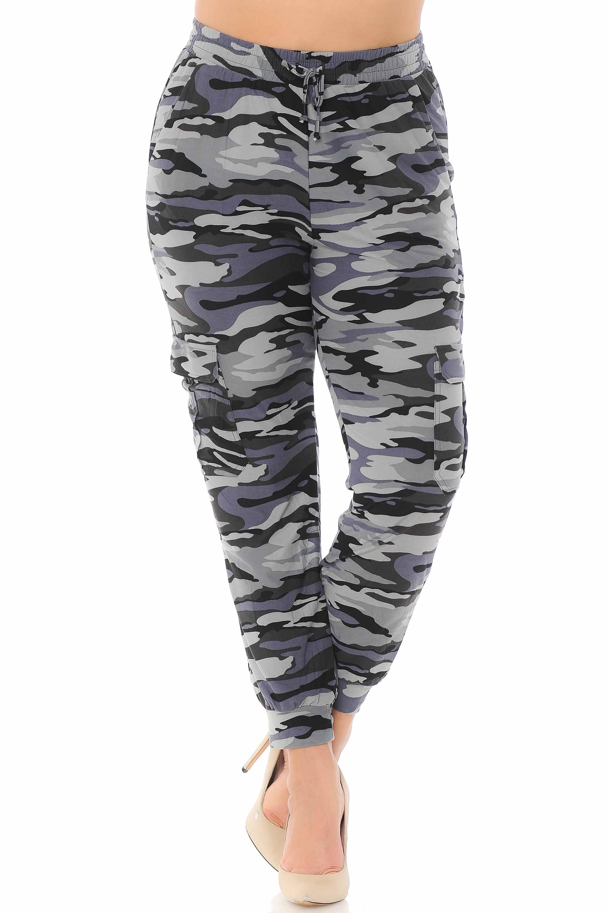 Buttery Smooth Charcoal Camouflage Joggers - Plus Size - 1XL 2XL 3XL - New Mix