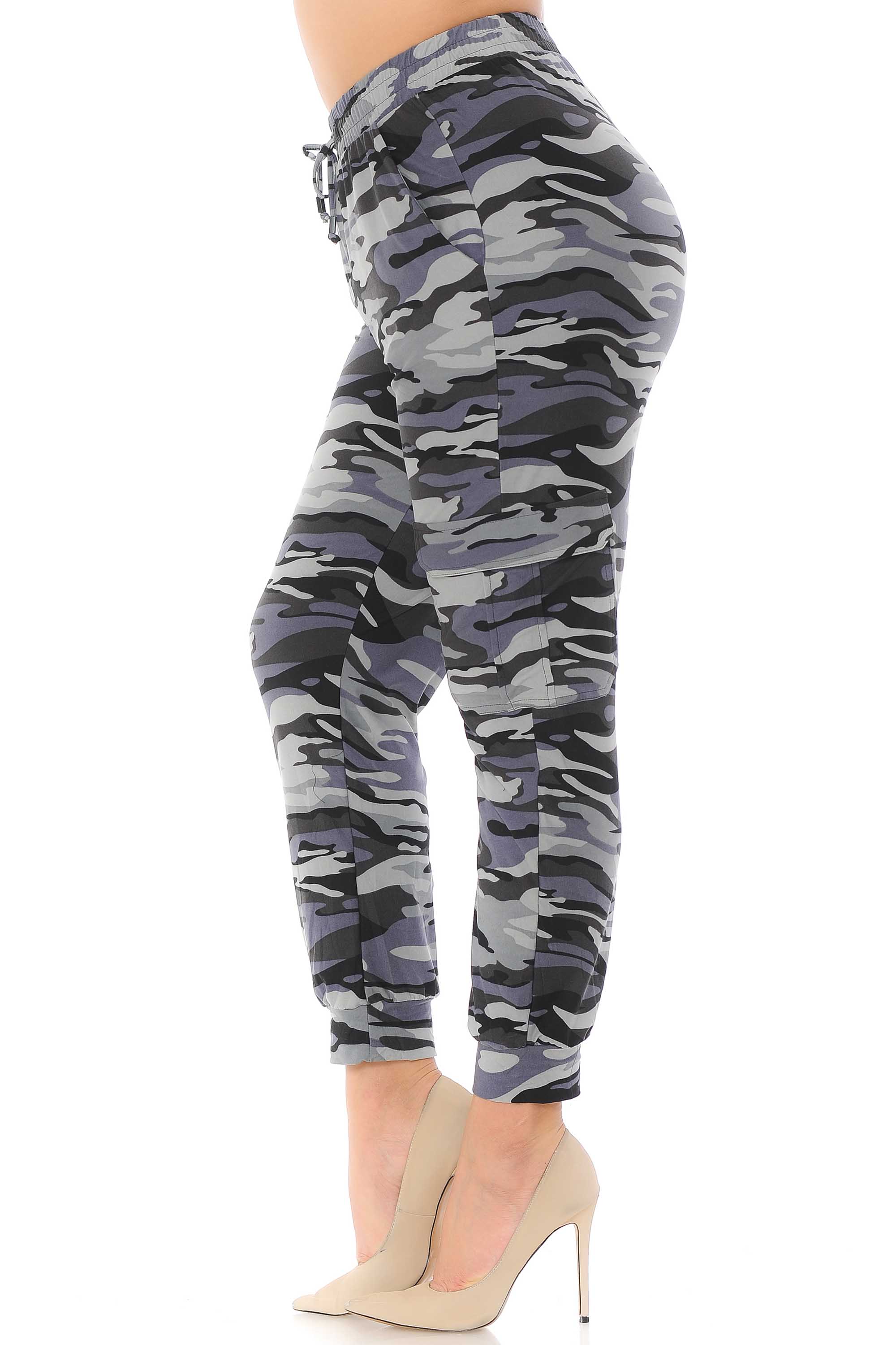 Buttery Smooth Charcoal Camouflage Joggers - Plus Size - 1XL 2XL 3XL - New Mix