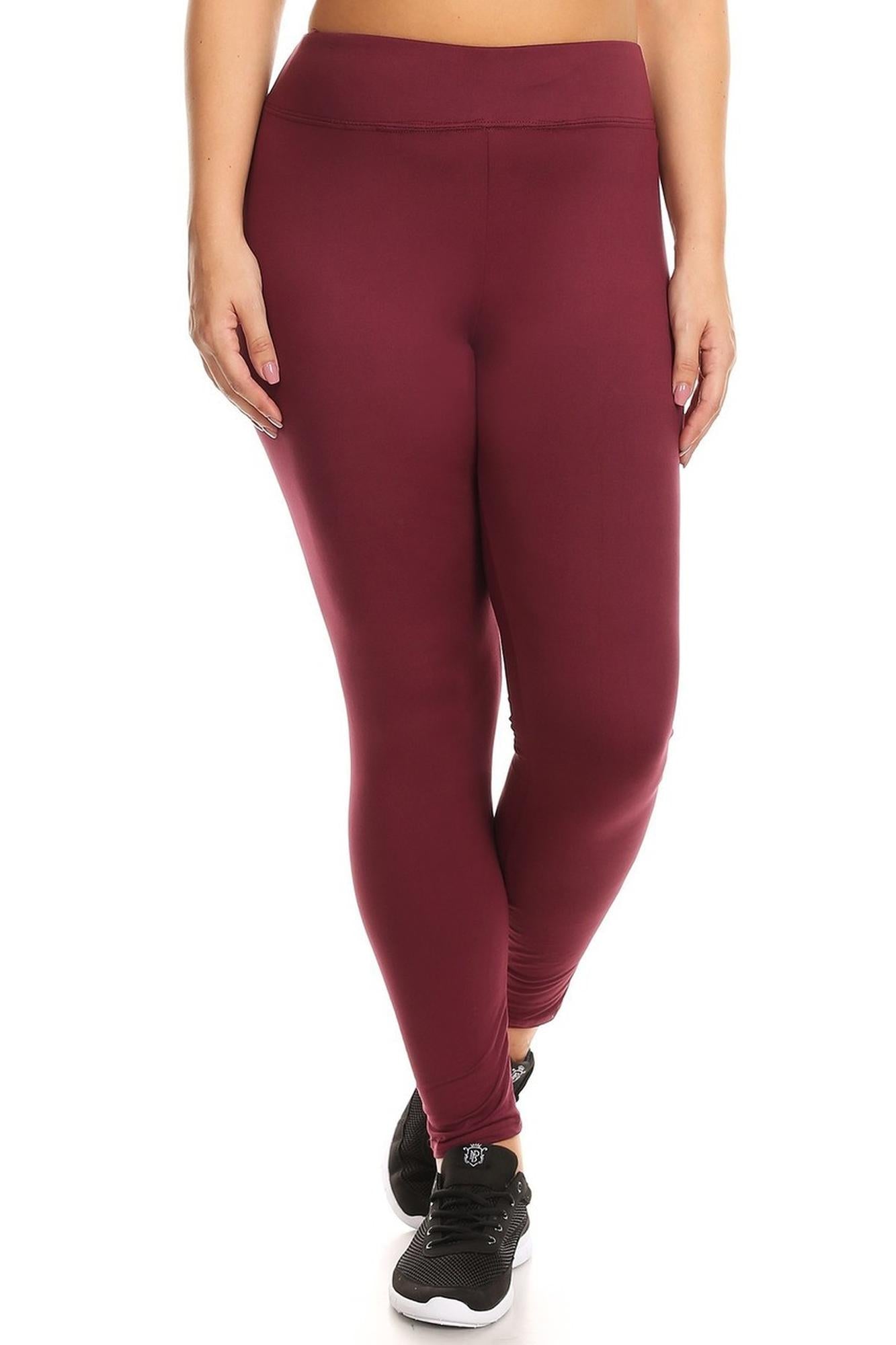 High Waisted Fleece Lined Sport Leggings - Plus Size - 1XL 2XL 3XL