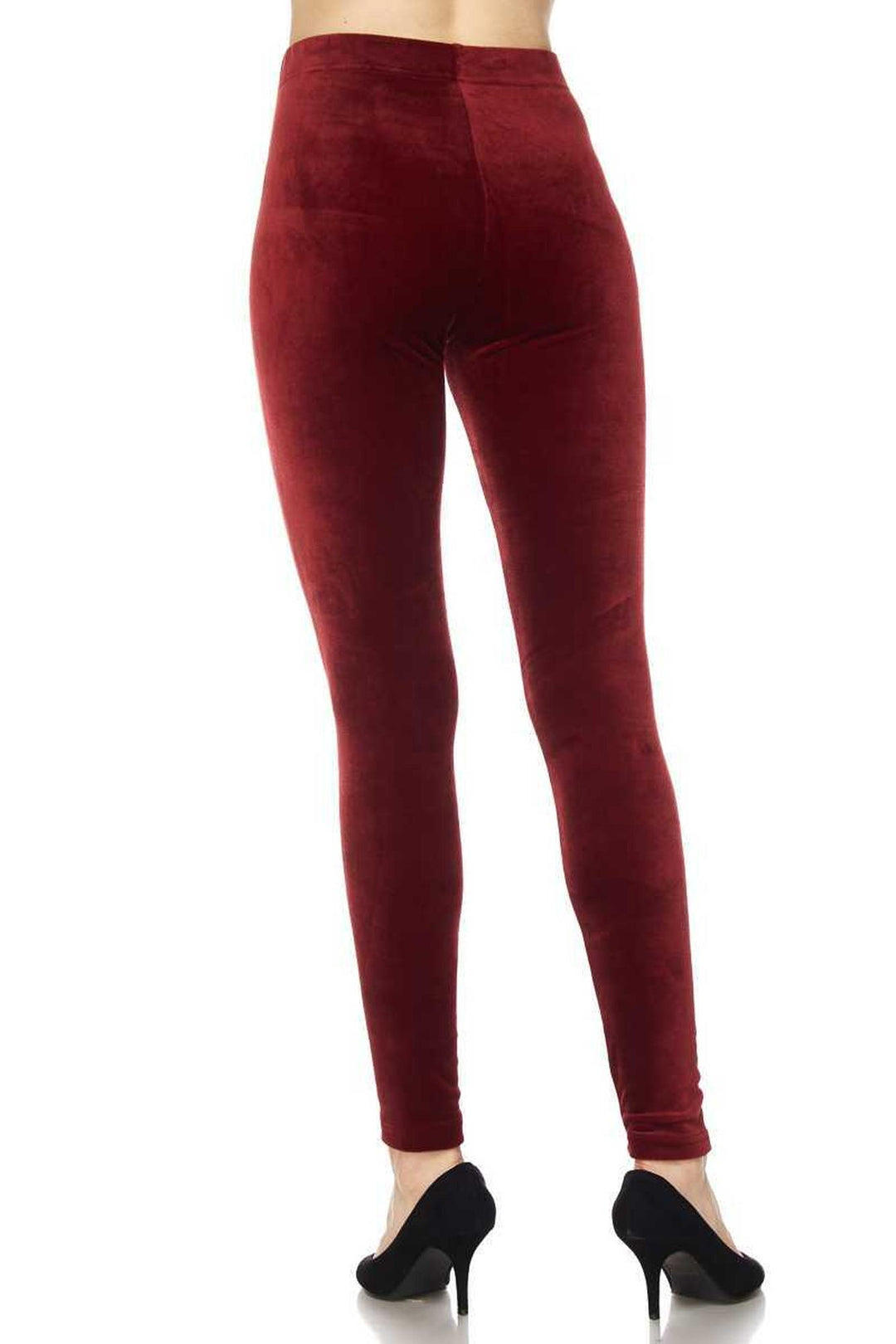 Solid Brushed Velour Velvet Leggings - Plus Size - 1XL 2XL 3XL