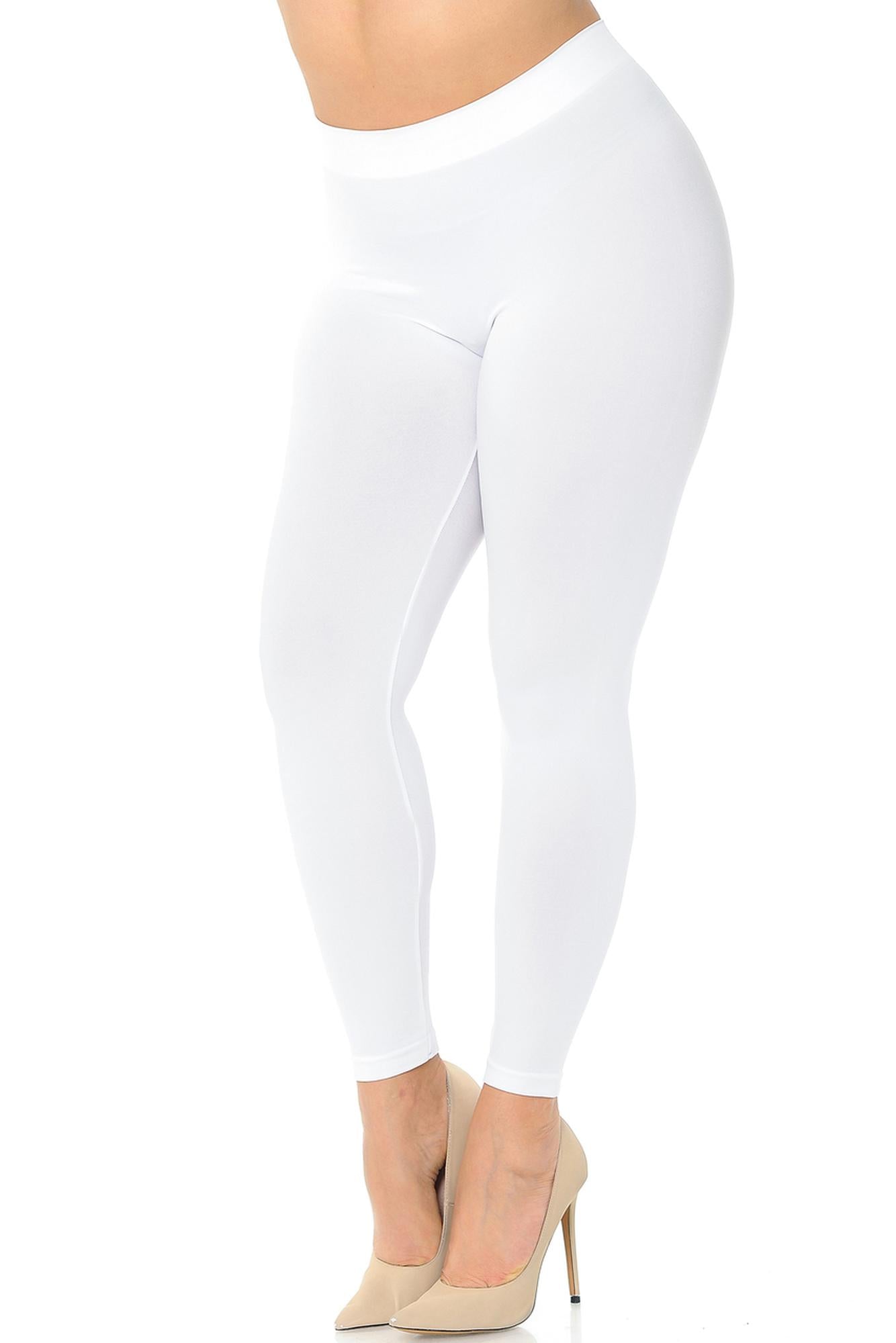 Premium Nylon Spandex Solid Basic Leggings - Plus Size - 1XL 2XL 3XL