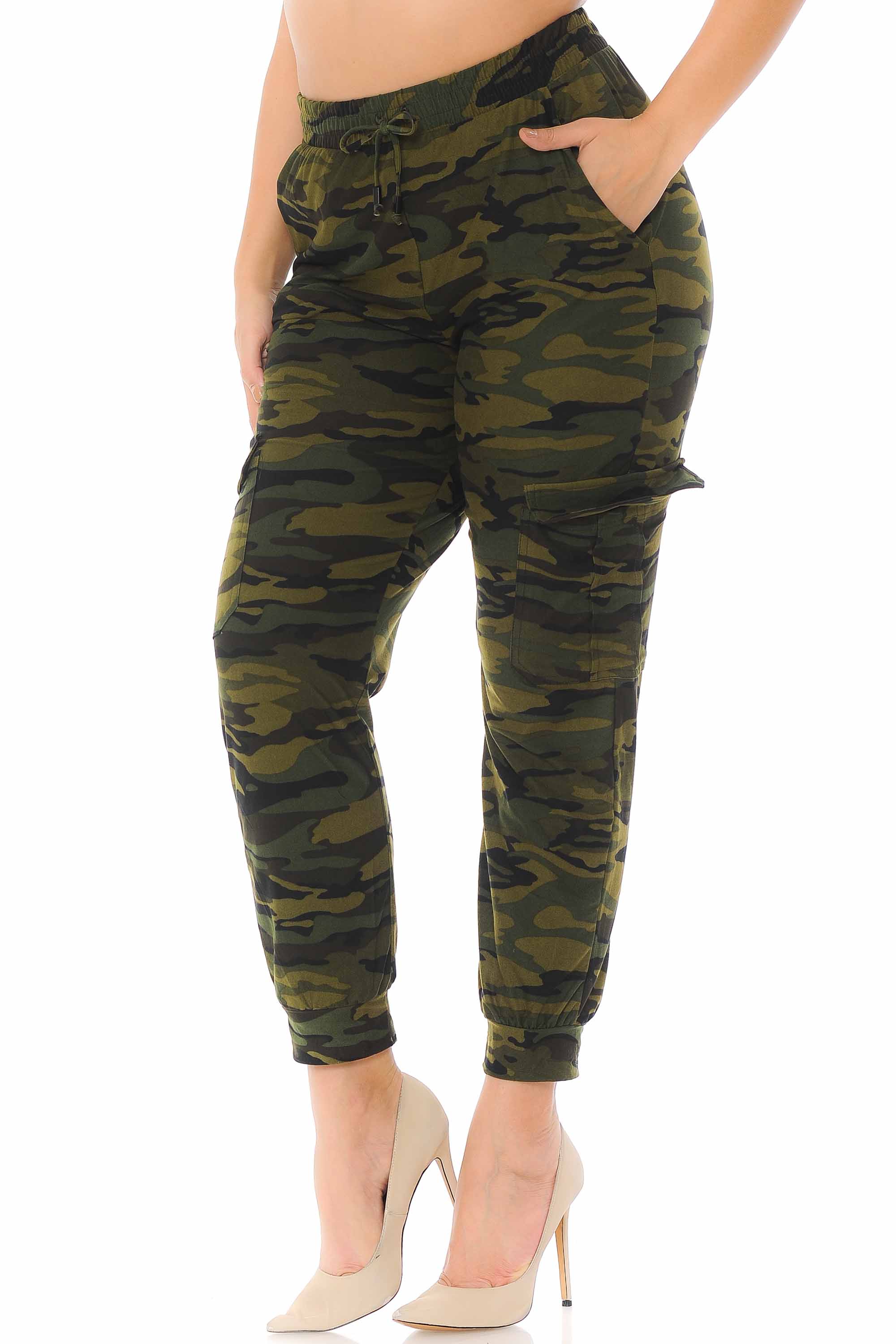 Buttery Smooth Green Camouflage Joggers - Plus Size - 1XL 2XL 3XL - New Mix